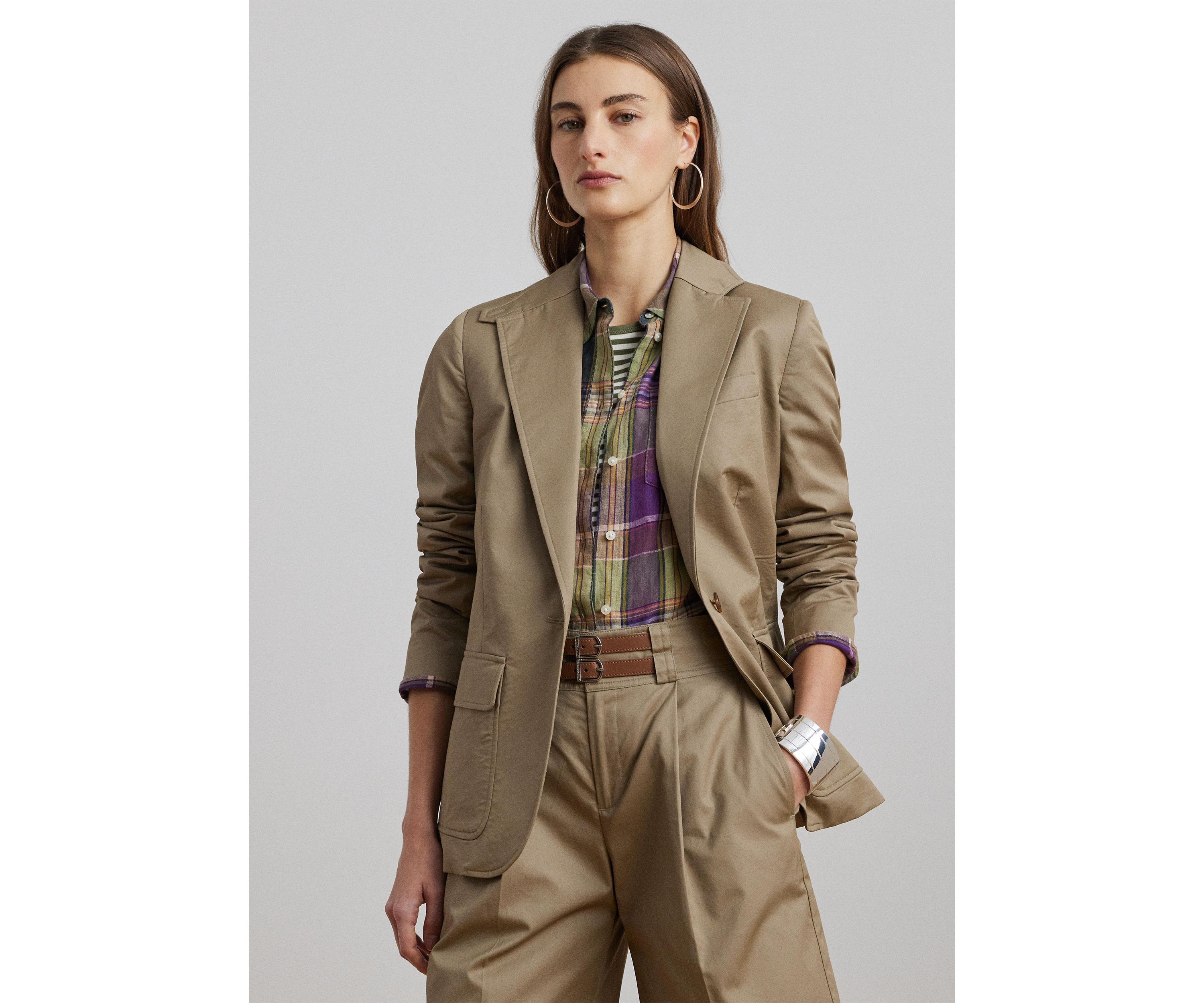 Womens Cotton Twill Blazer
