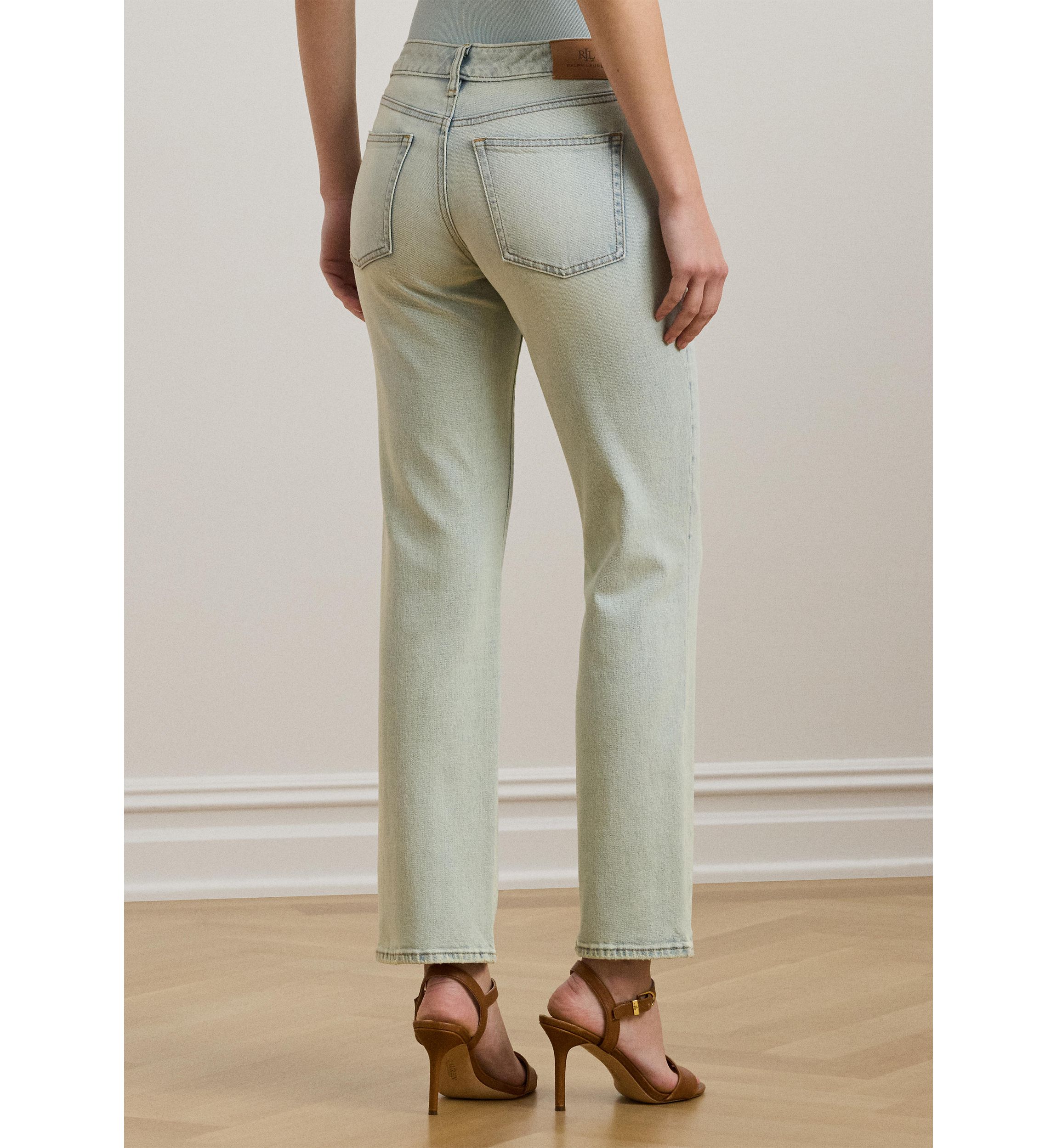 Womens Mid-Rise Straight Ankle Jeans