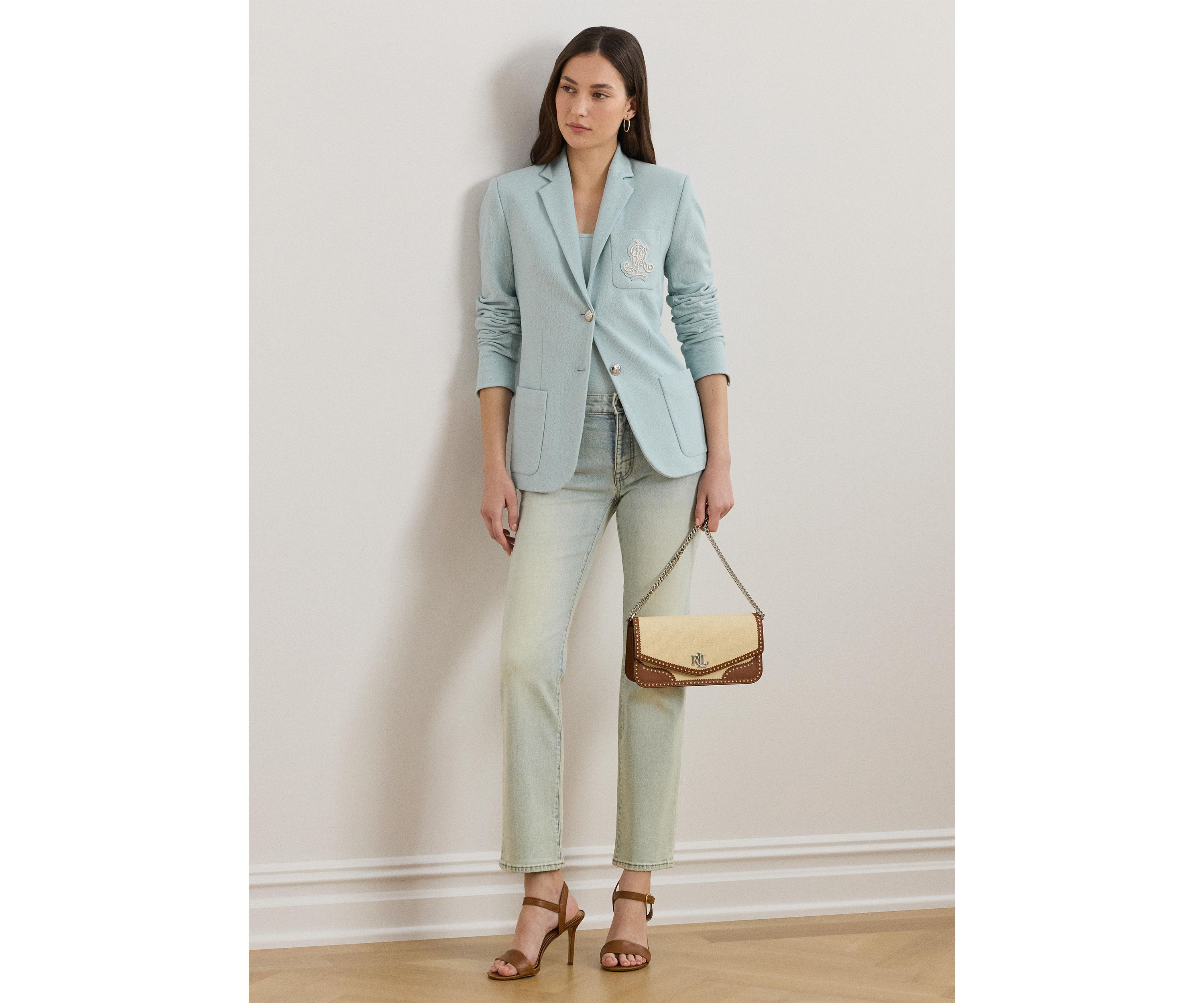 Womens Mid-Rise Straight Ankle Jeans