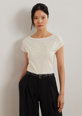 Lauren Ralph Lauren Women's Embroidered Jersey T-Shirt