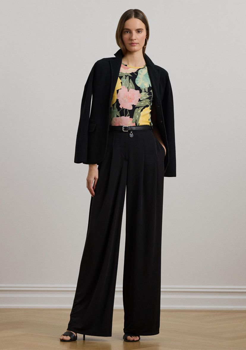 Floral Stretch Cotton Crew Neck T-Shirt