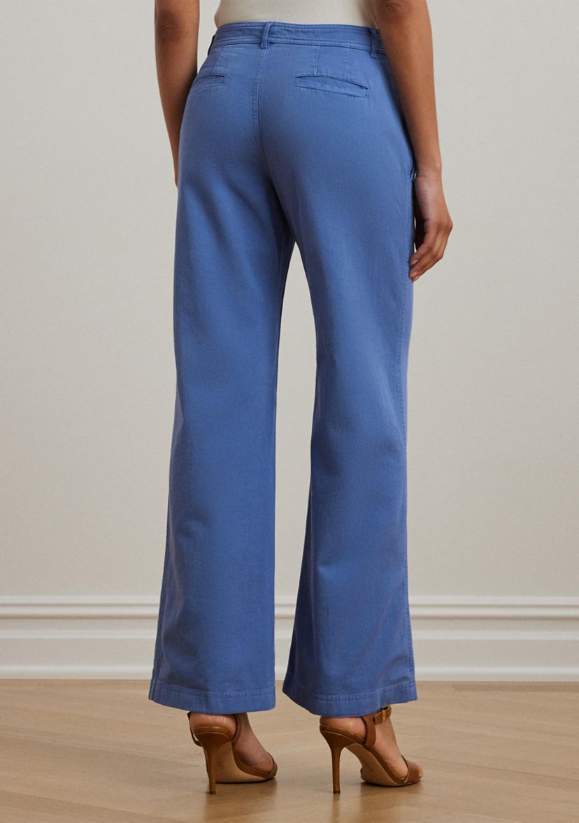 Womens Cotton Twill Wide-Leg Pants