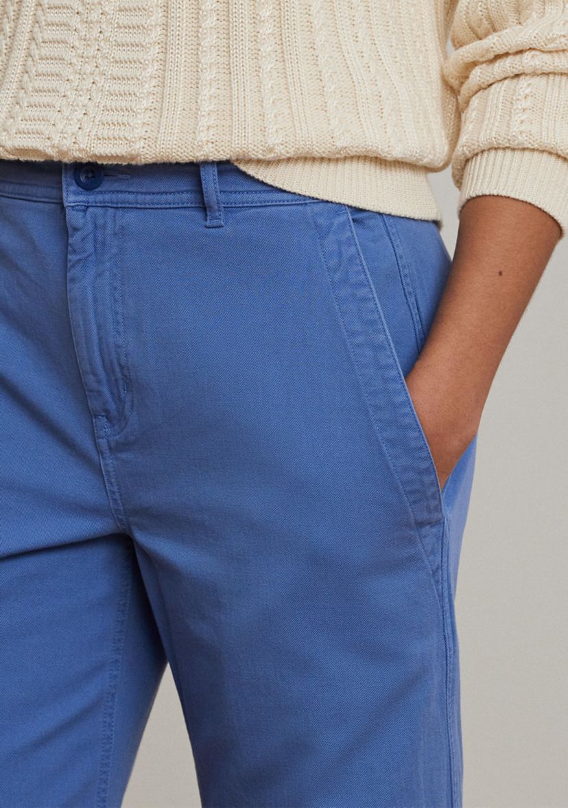 Womens Cotton Twill Wide-Leg Pants