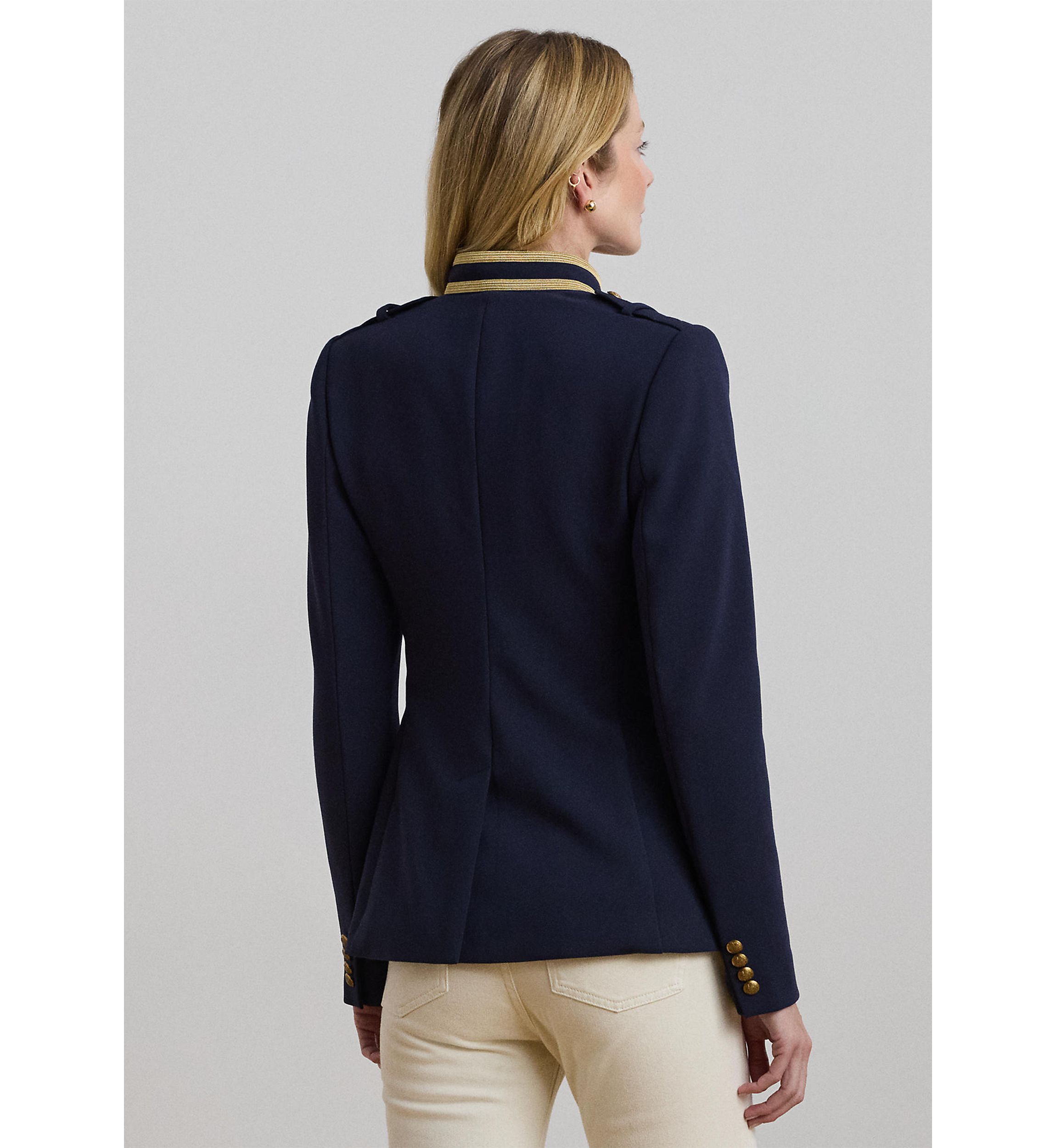 Womens Metallic-Trim Twill Jacket