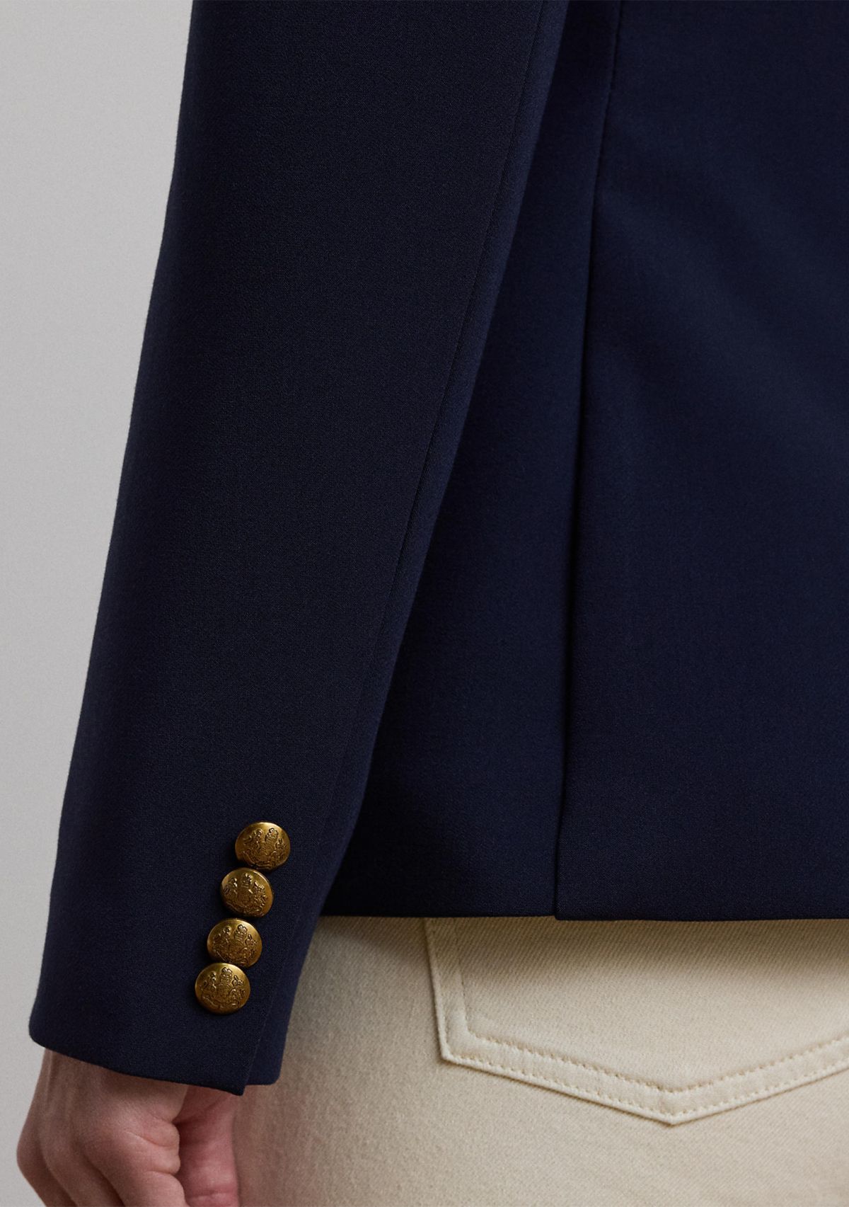 Womens Metallic-Trim Twill Jacket