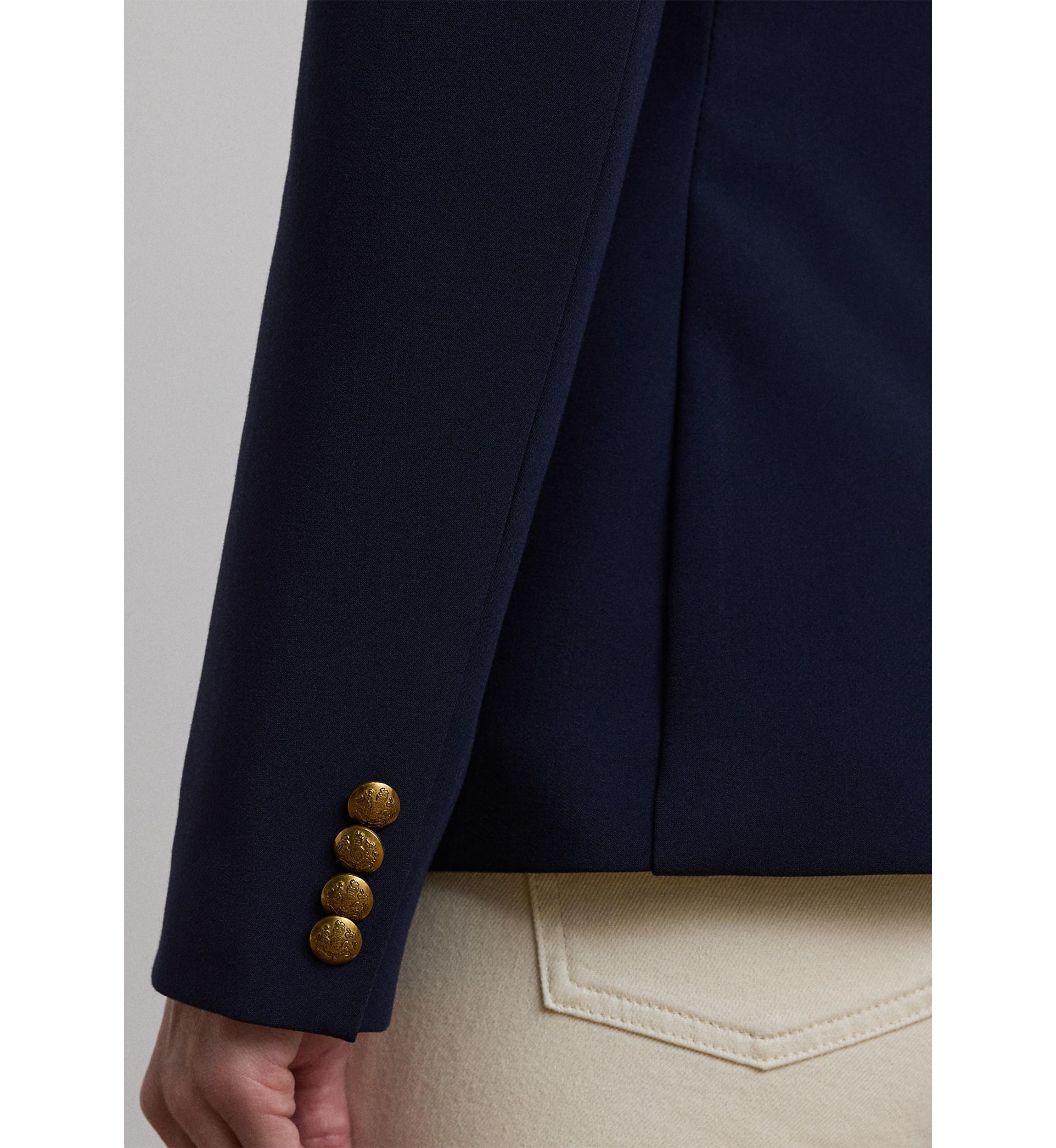 Womens Metallic-Trim Twill Jacket