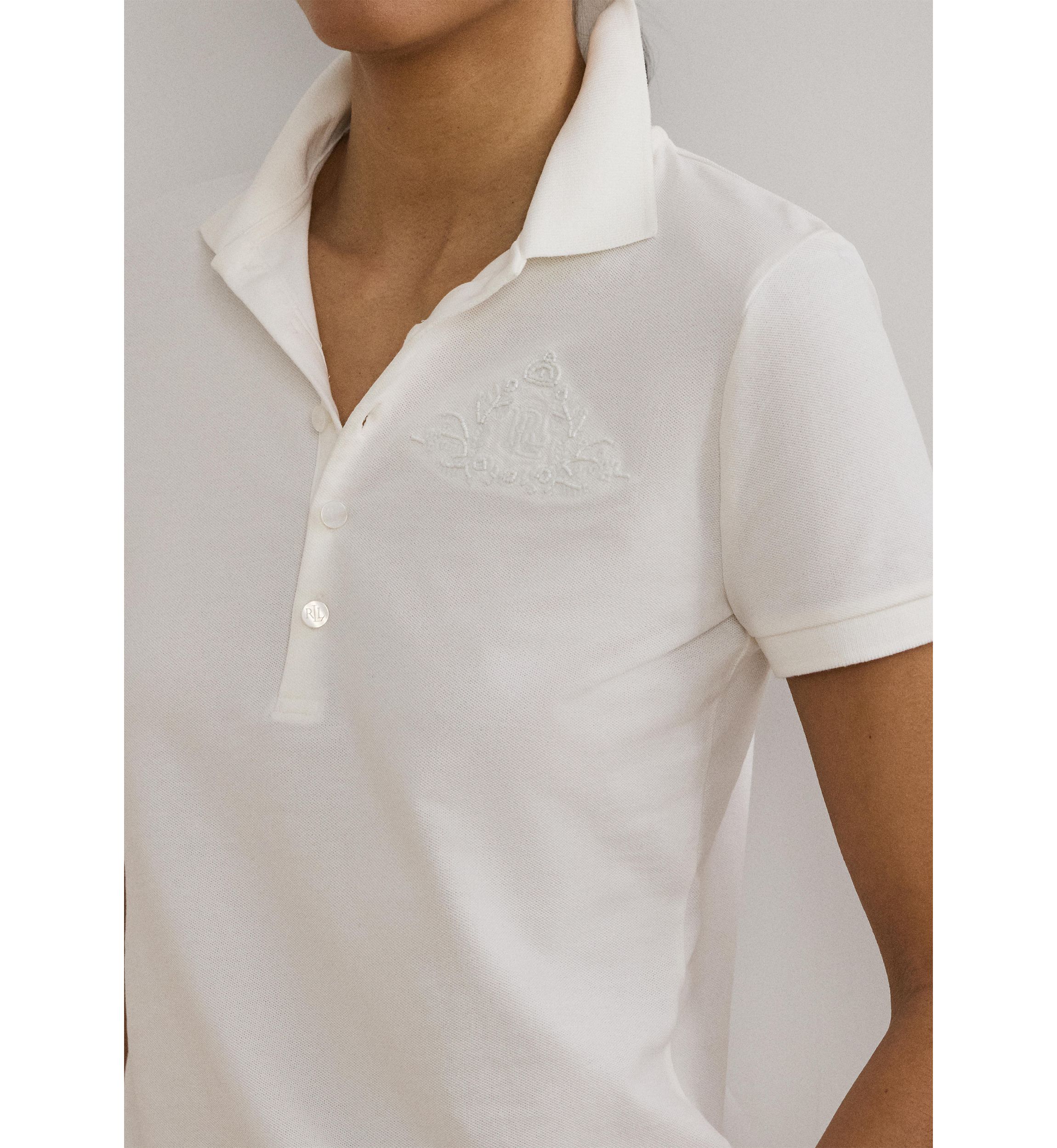 Floral Logo Cotton Piqué Polo Shirt