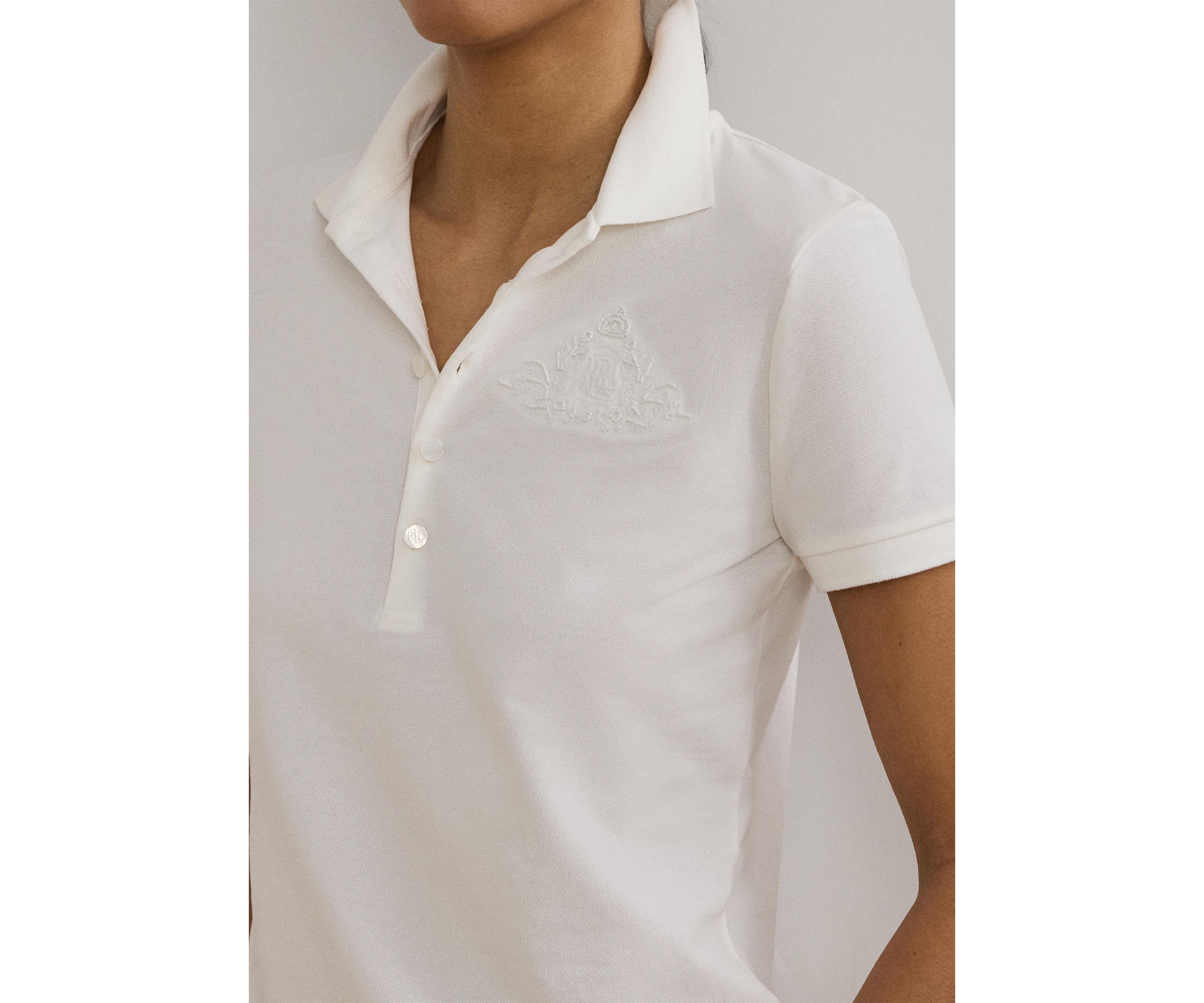 Floral Logo Cotton Piqué Polo Shirt