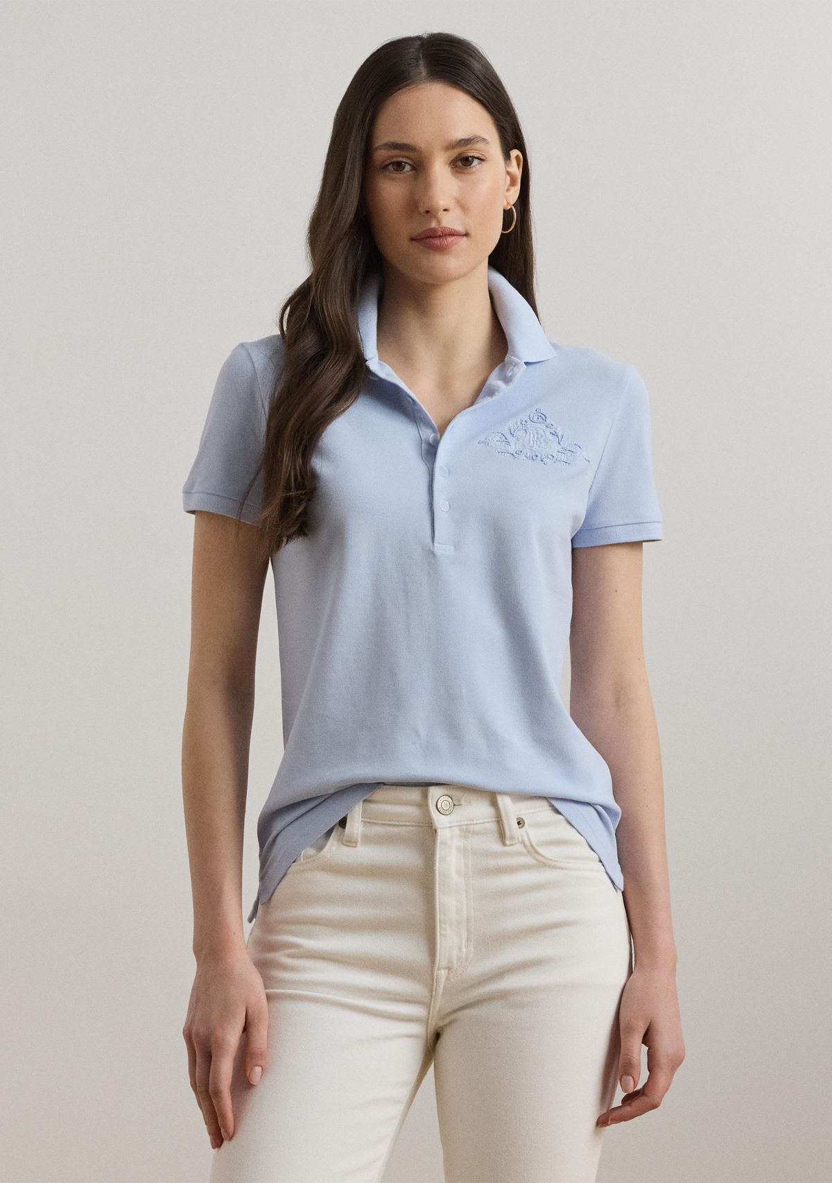 Floral Logo Cotton Piqué Polo Shirt