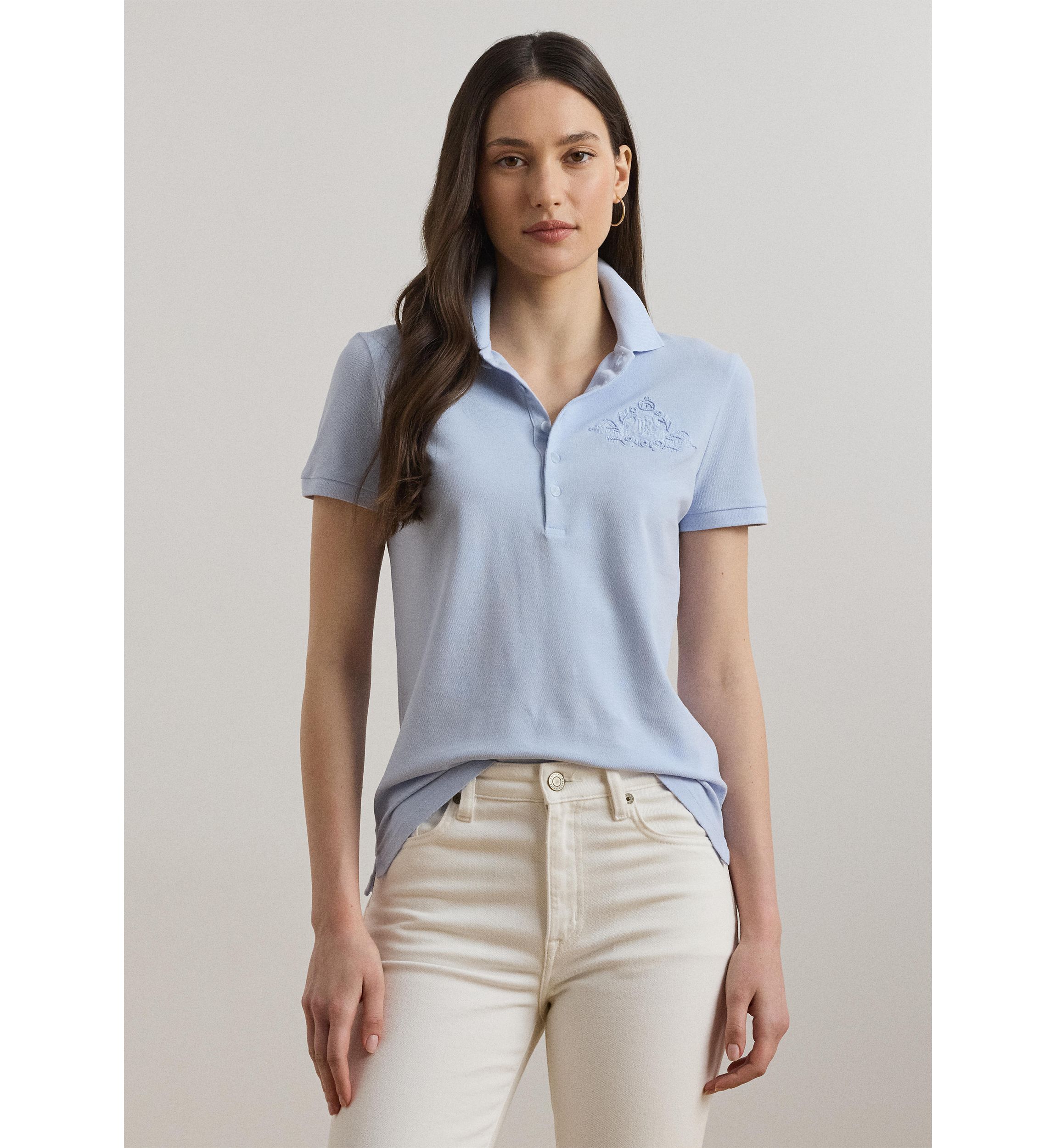 Floral Logo Cotton Piqué Polo Shirt