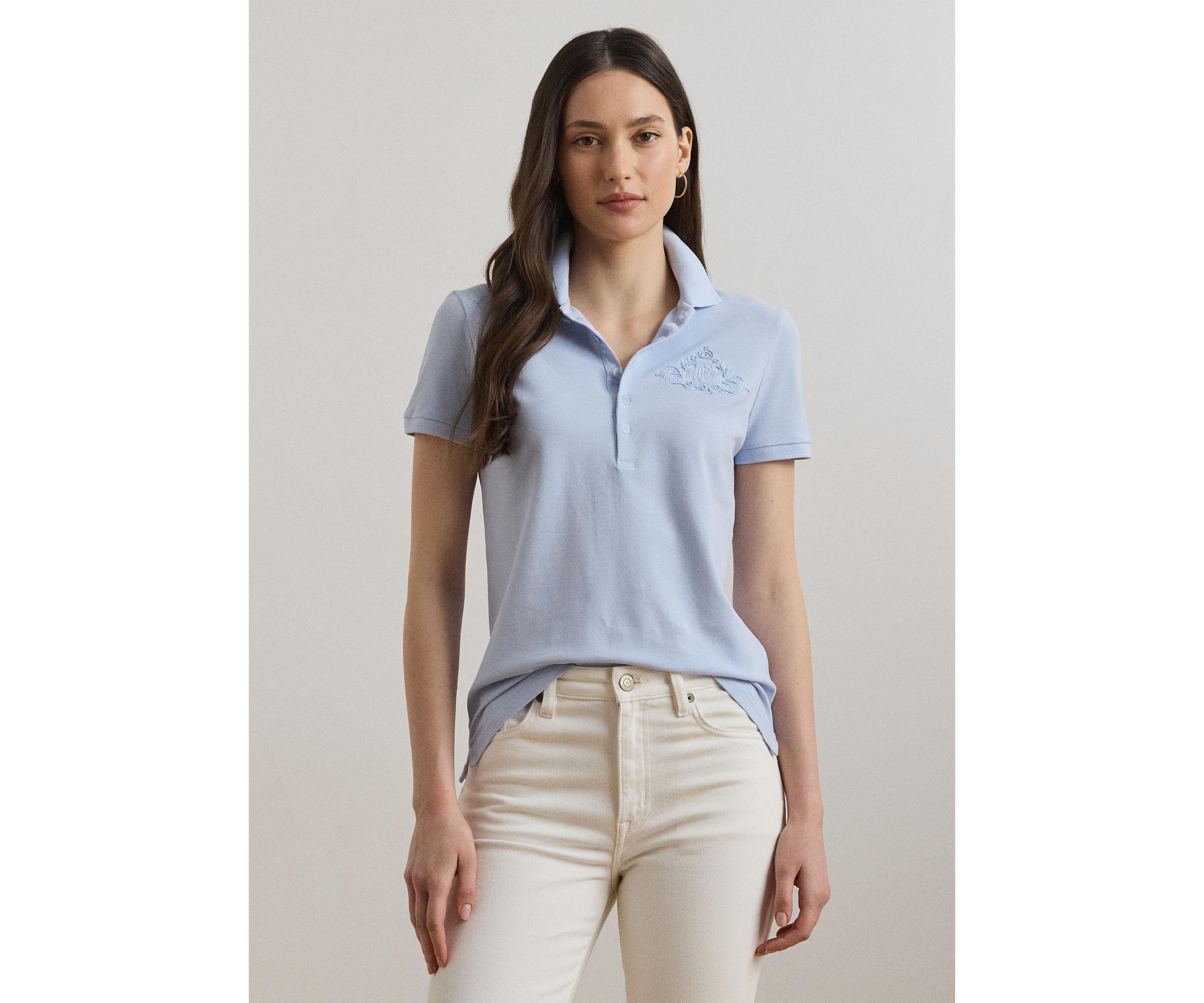 Floral Logo Cotton Piqué Polo Shirt