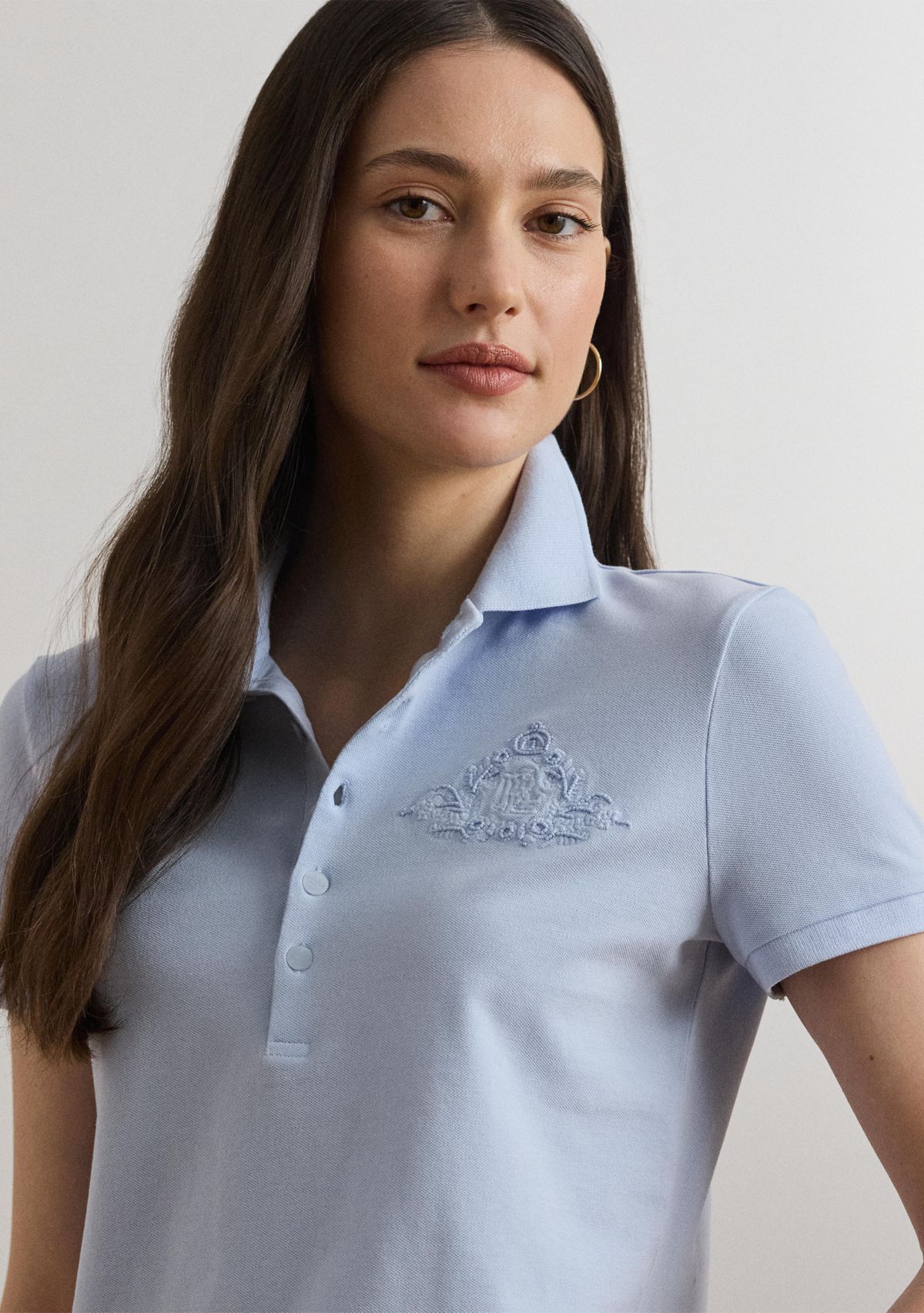 Floral Logo Cotton Piqué Polo Shirt