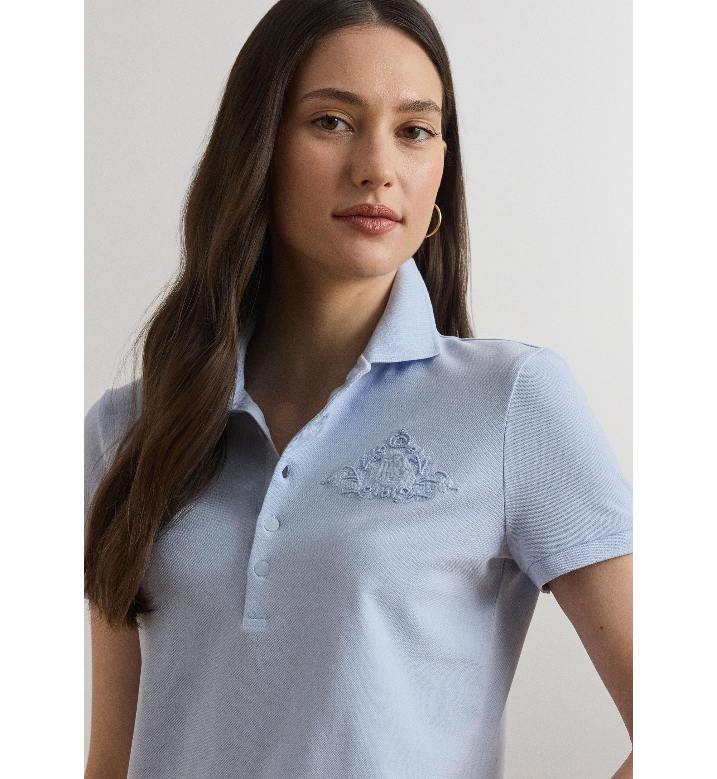 Floral Logo Cotton Piqué Polo Shirt