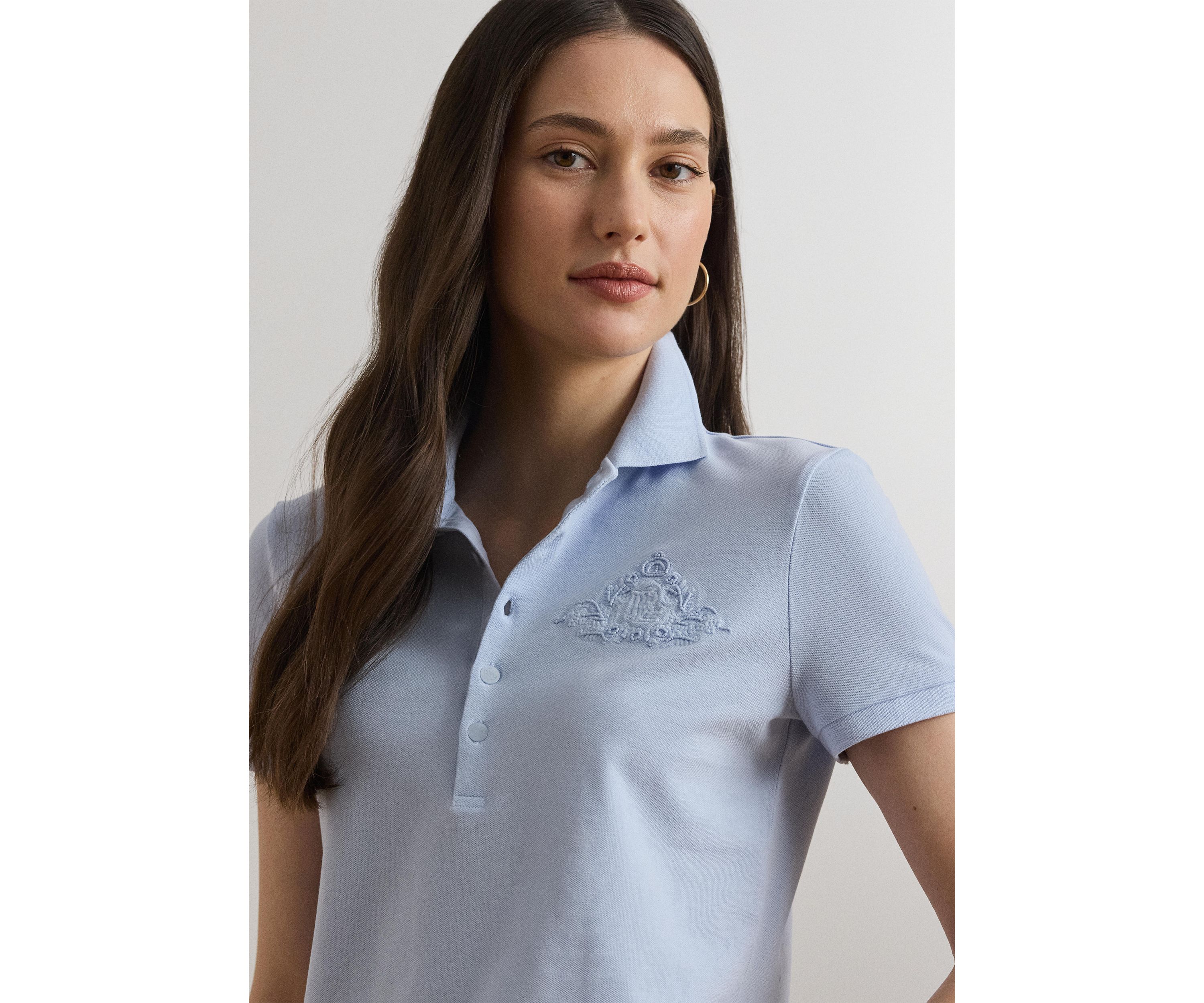 Floral Logo Cotton Piqué Polo Shirt