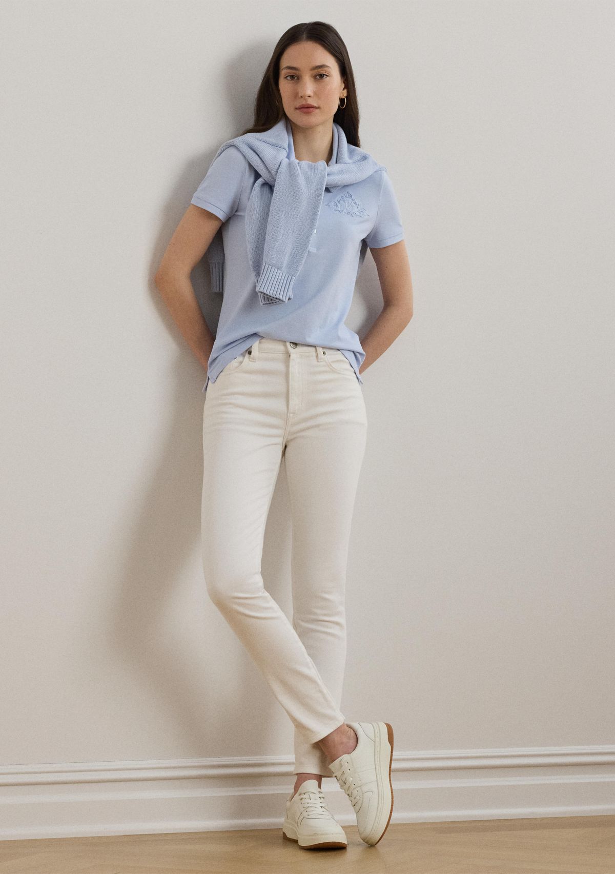 Floral Logo Cotton Piqué Polo Shirt