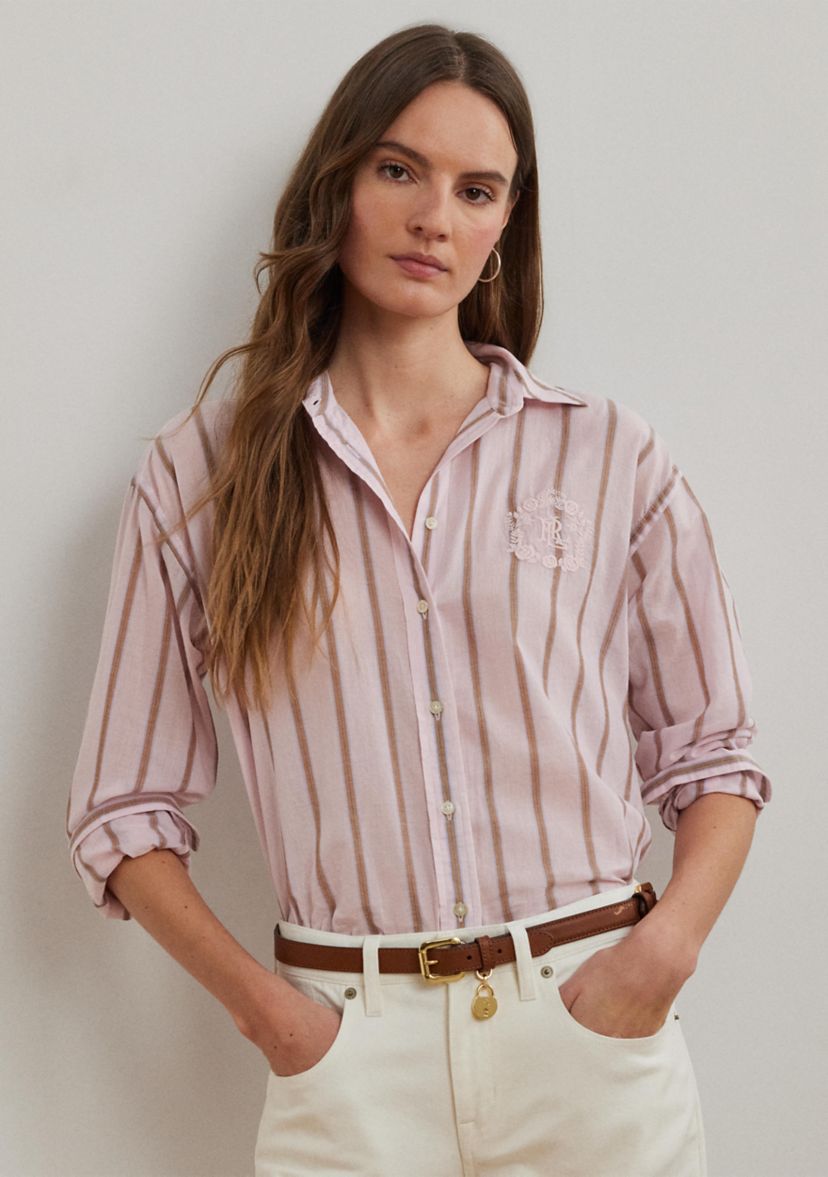 Oversize Striped Cotton Broadcloth Shirt