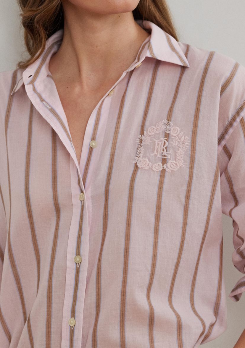 Oversize Striped Cotton Broadcloth Shirt