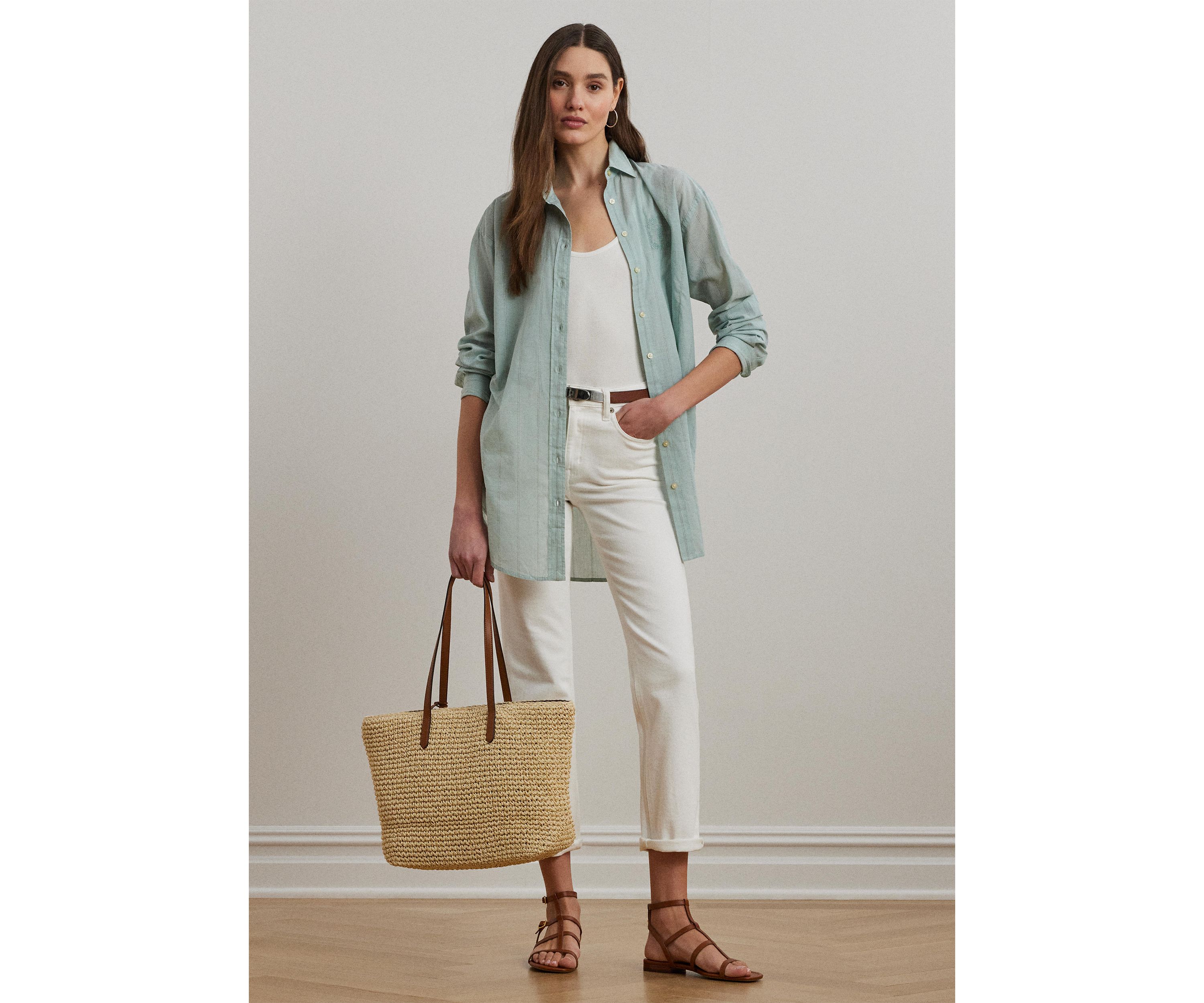 Oversize Striped Cotton Voile Shirt