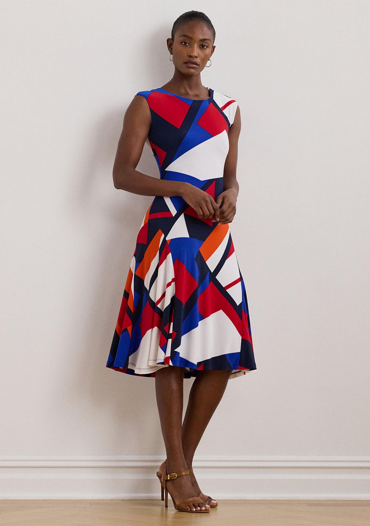 Womens Print Stretch Jersey Dress