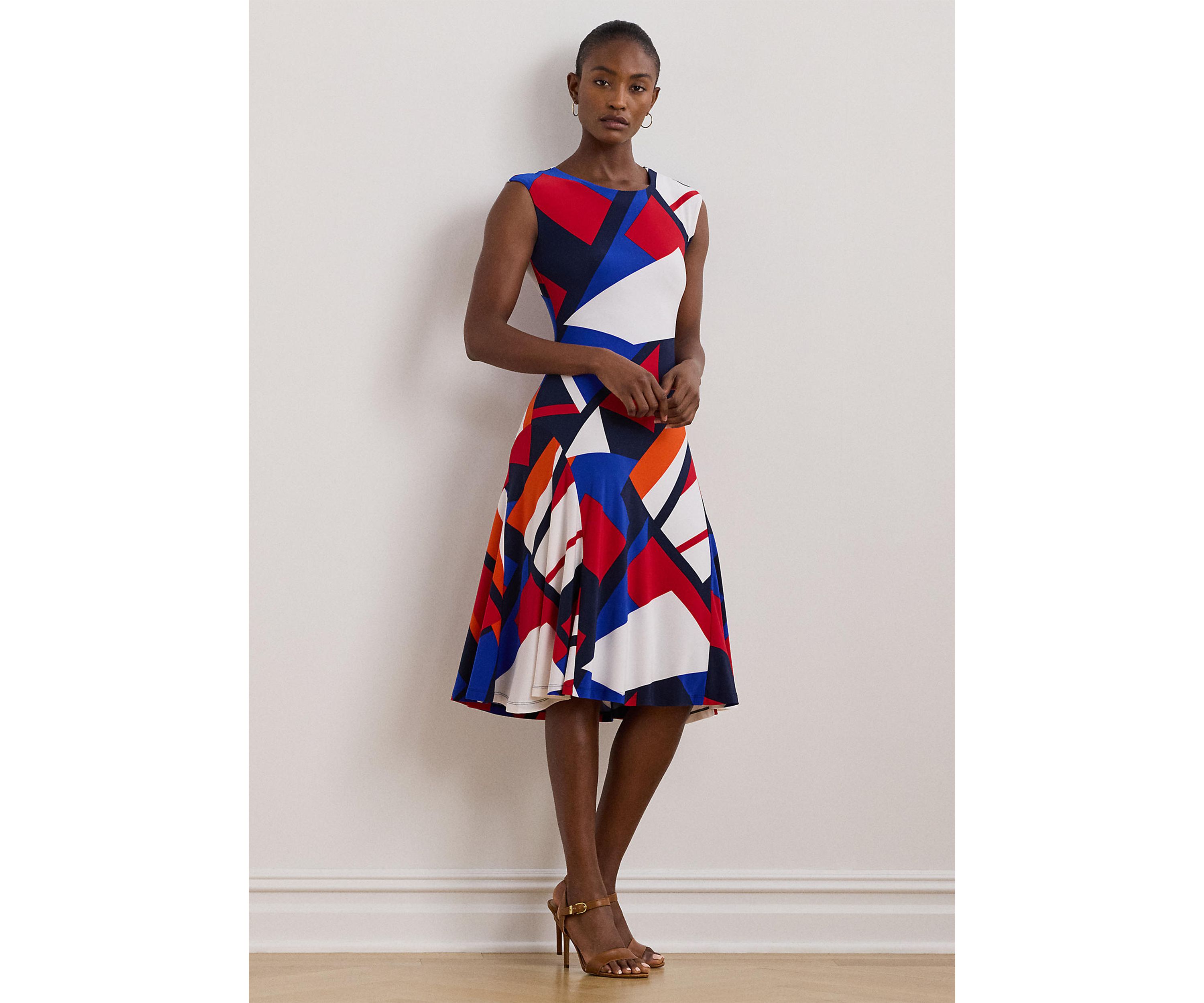 Womens Print Stretch Jersey Dress