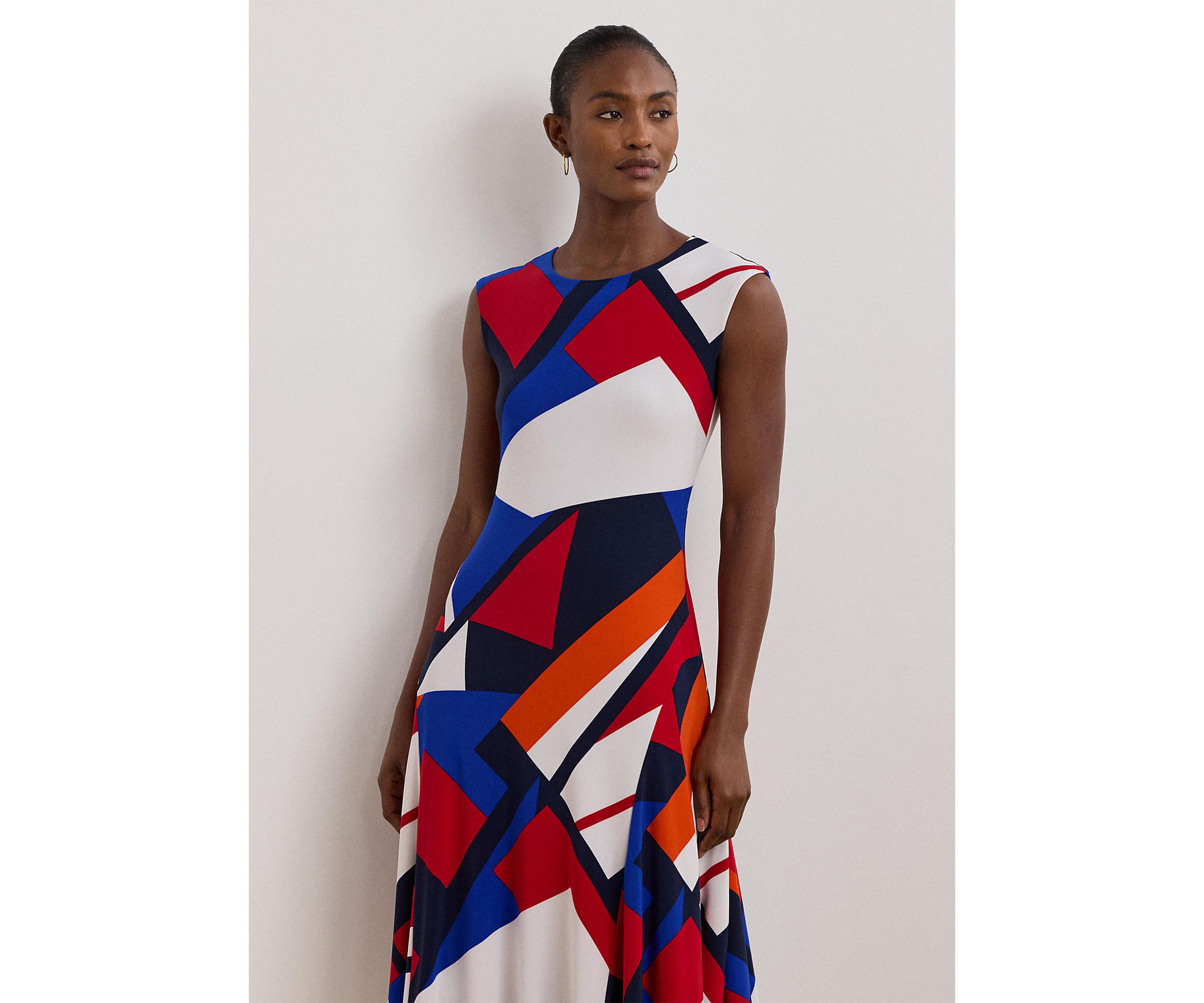Womens Print Stretch Jersey Dress