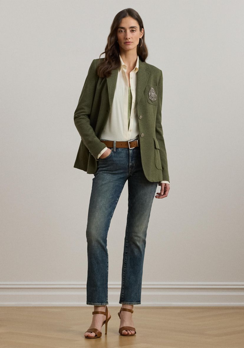 Womens Mid-Rise Straight Ankle Jeans