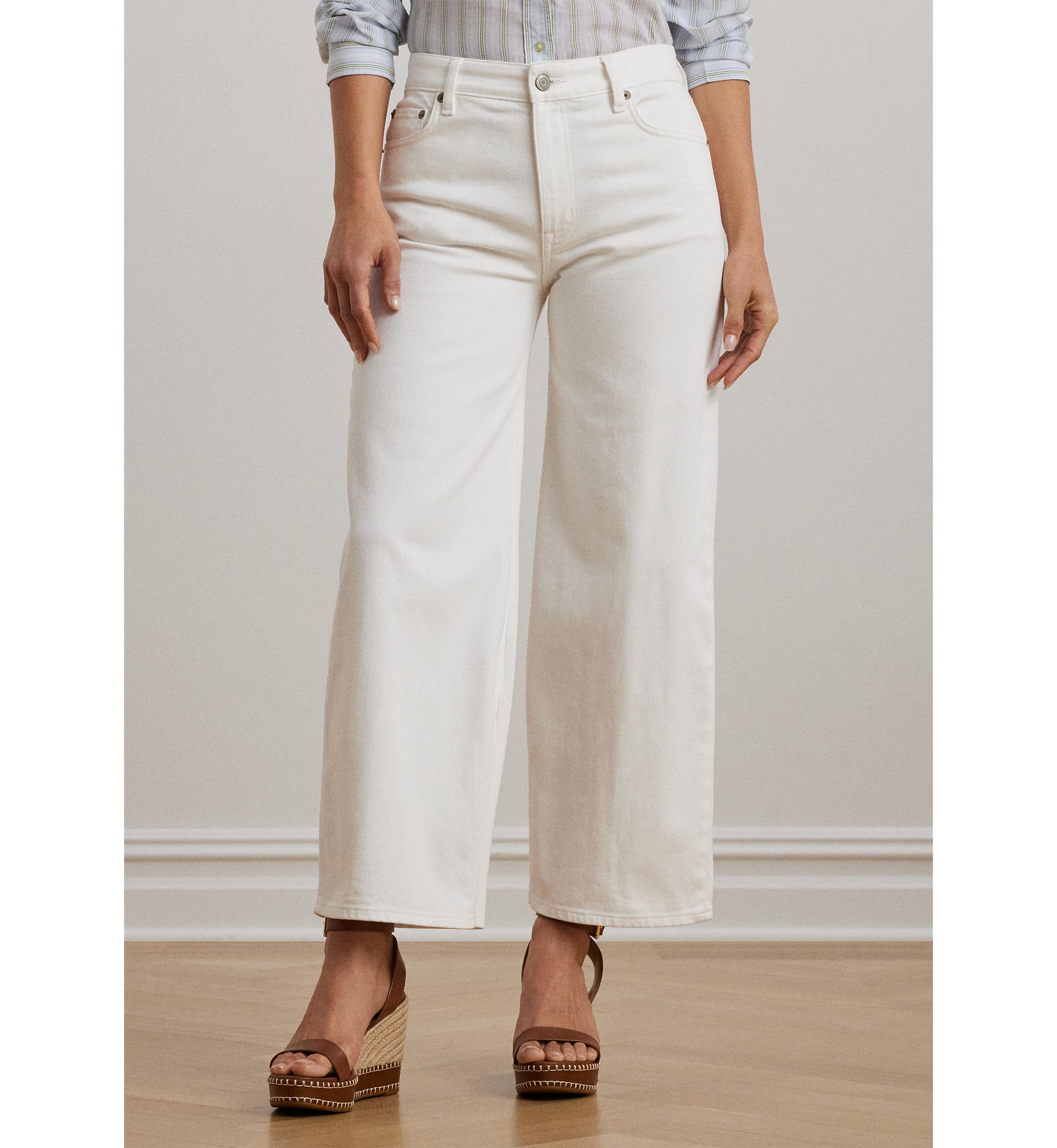 High Rise Wide Leg Cropped Jeans