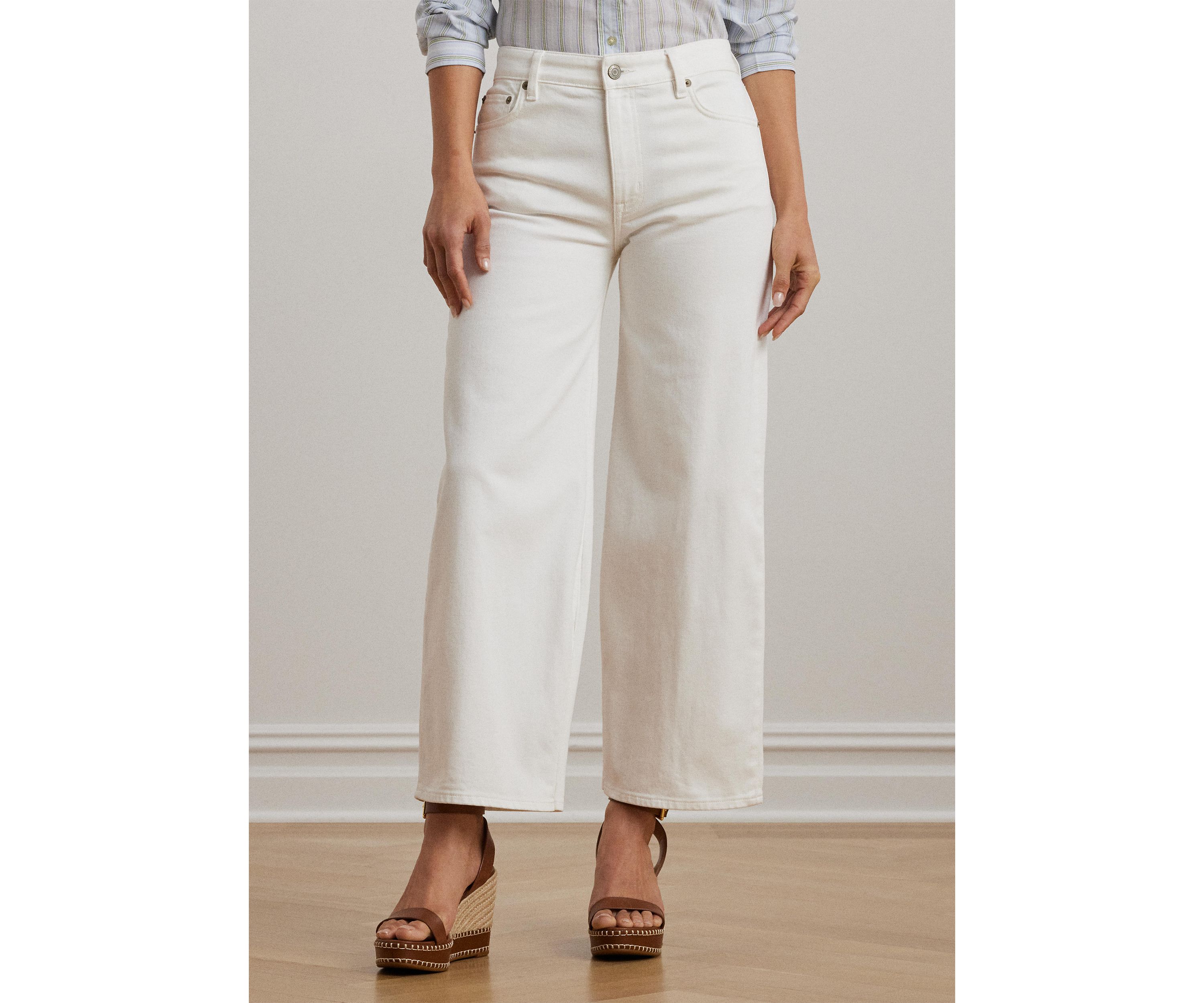 High Rise Wide Leg Cropped Jeans