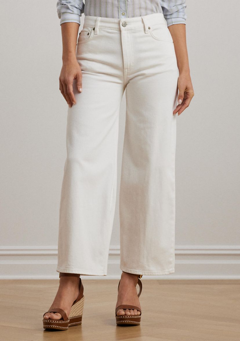 High Rise Wide Leg Cropped Jeans