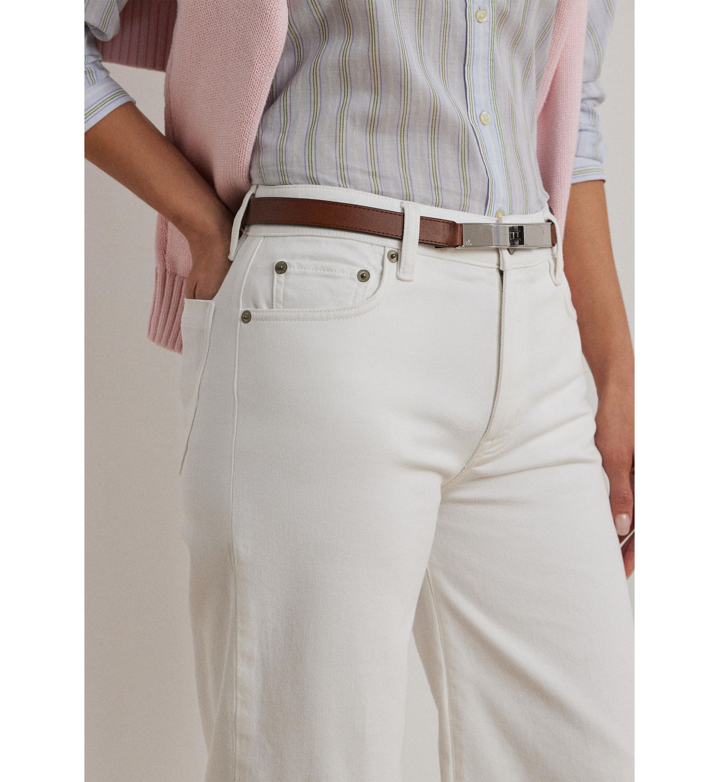 High Rise Wide Leg Cropped Jeans