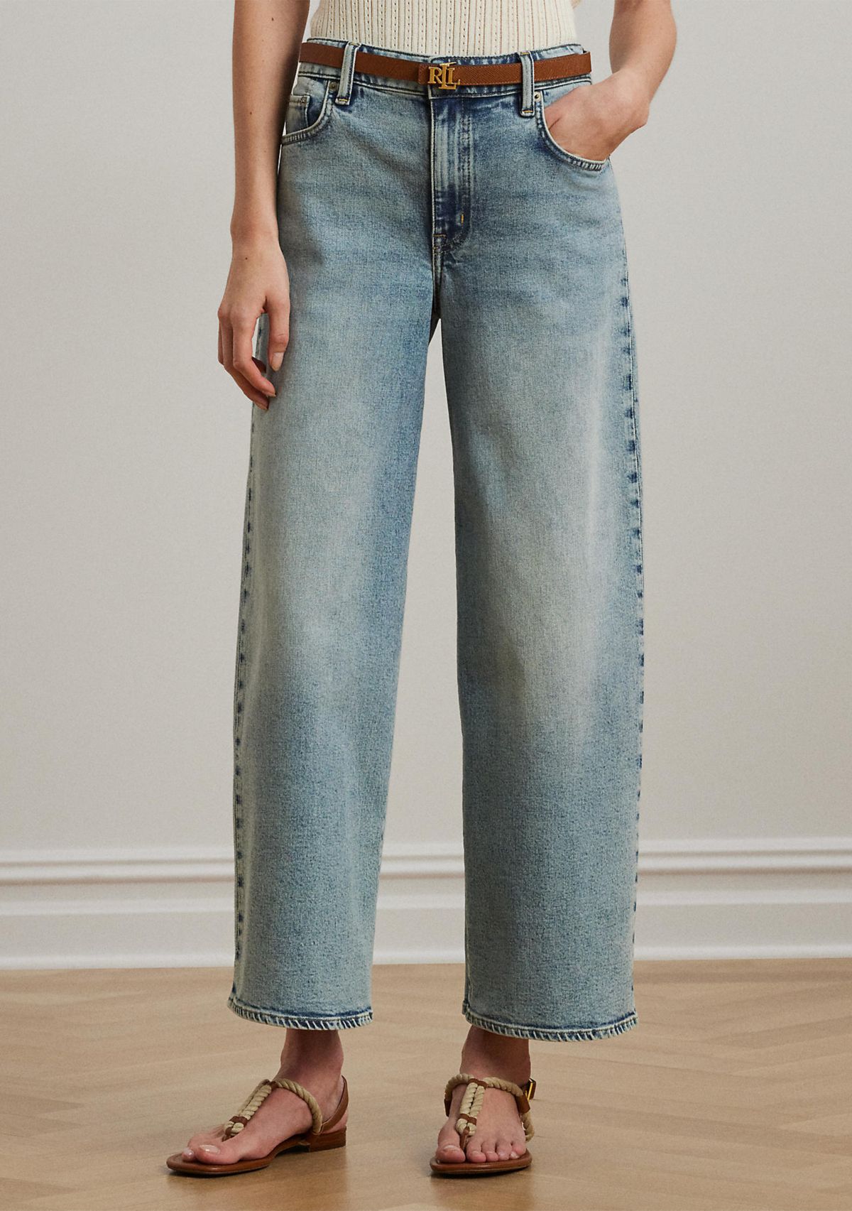 High Rise Wide Leg Cropped Jeans