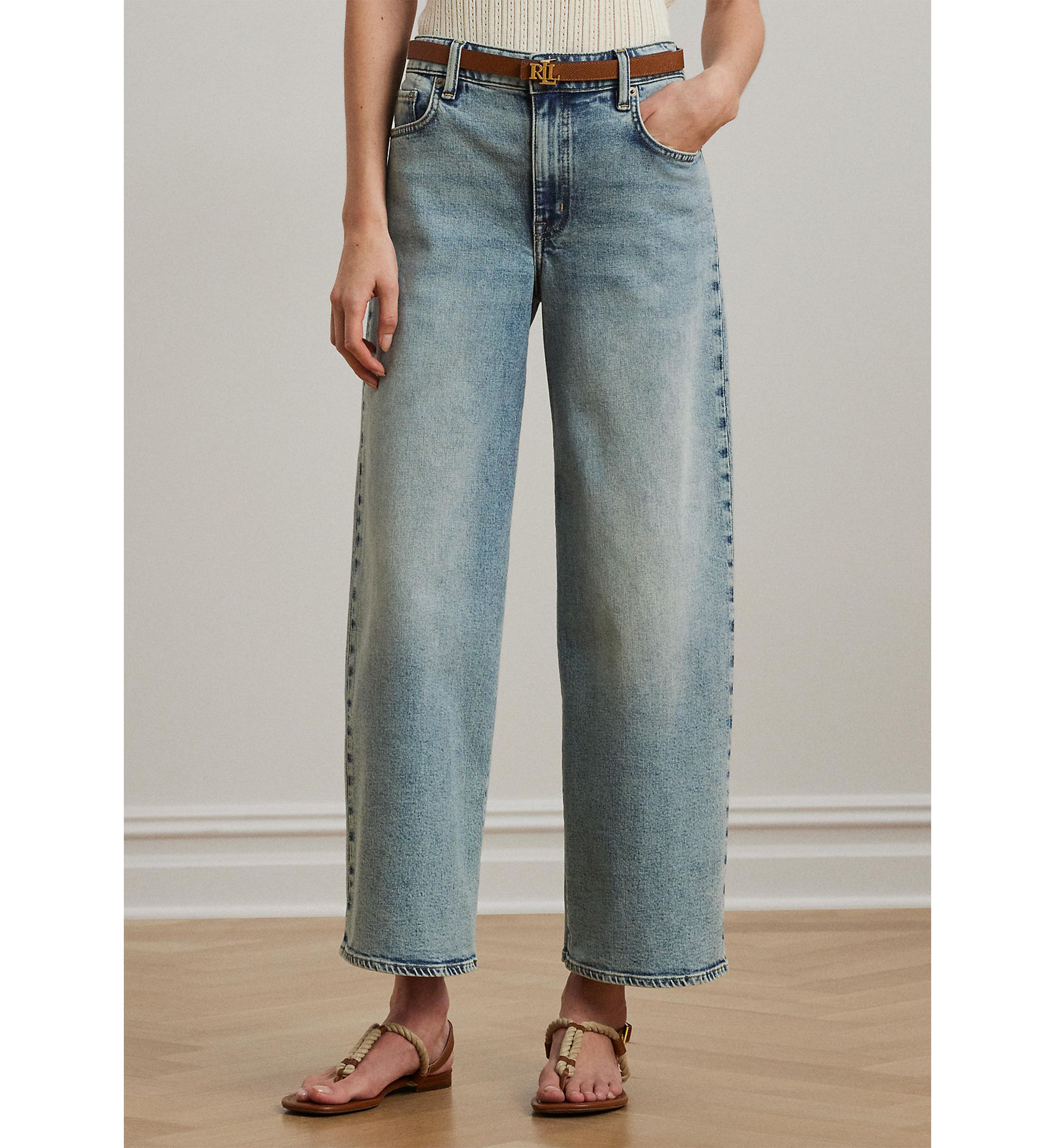High Rise Wide Leg Cropped Jeans