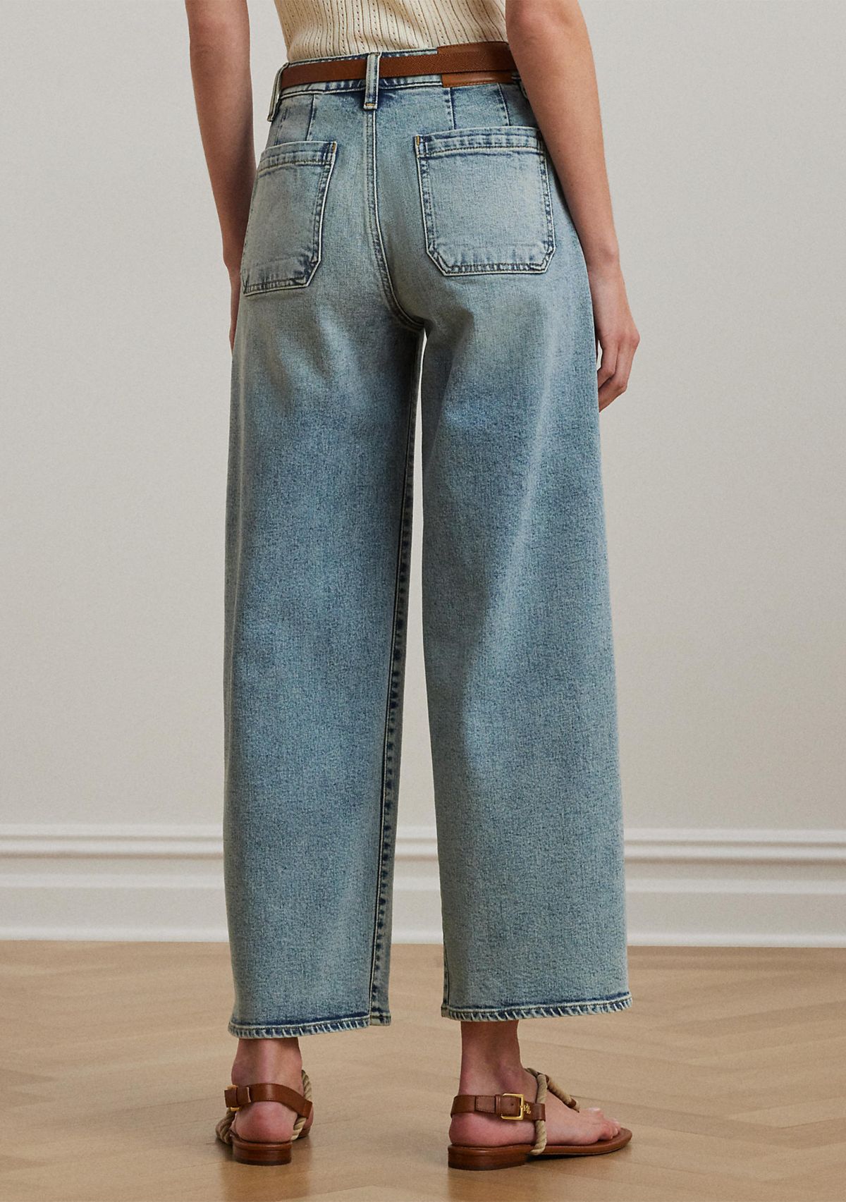 High Rise Wide Leg Cropped Jeans