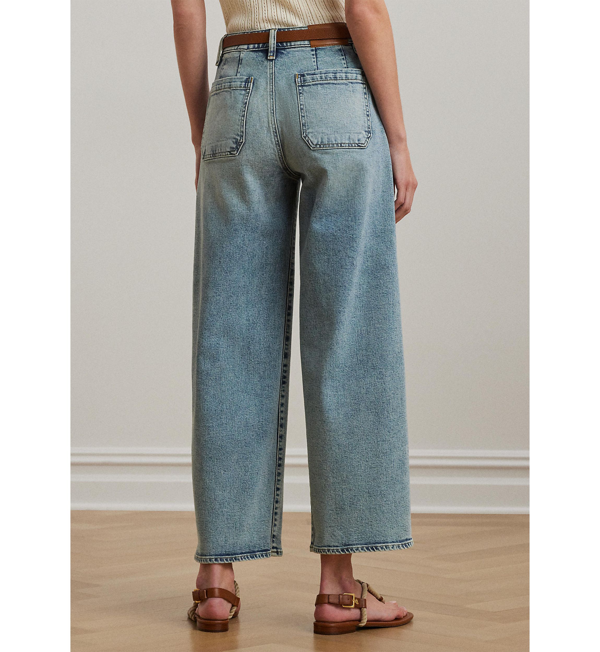 High Rise Wide Leg Cropped Jeans