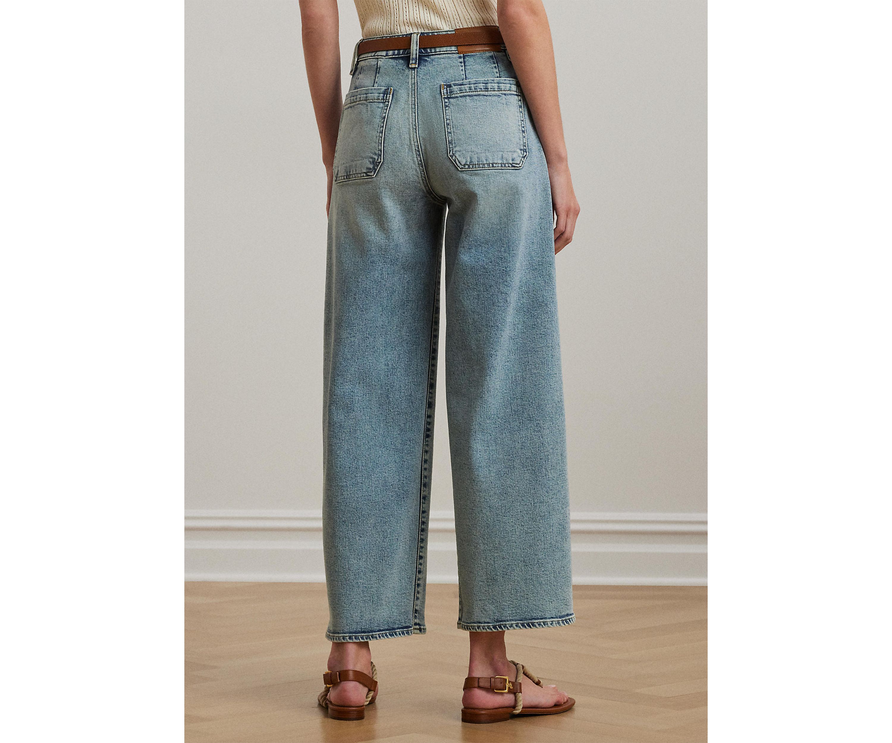 High Rise Wide Leg Cropped Jeans