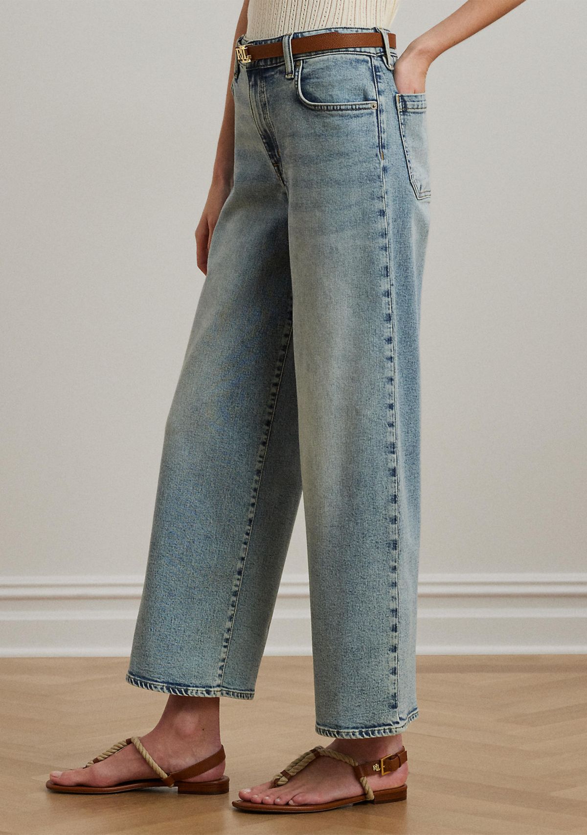High Rise Wide Leg Cropped Jeans