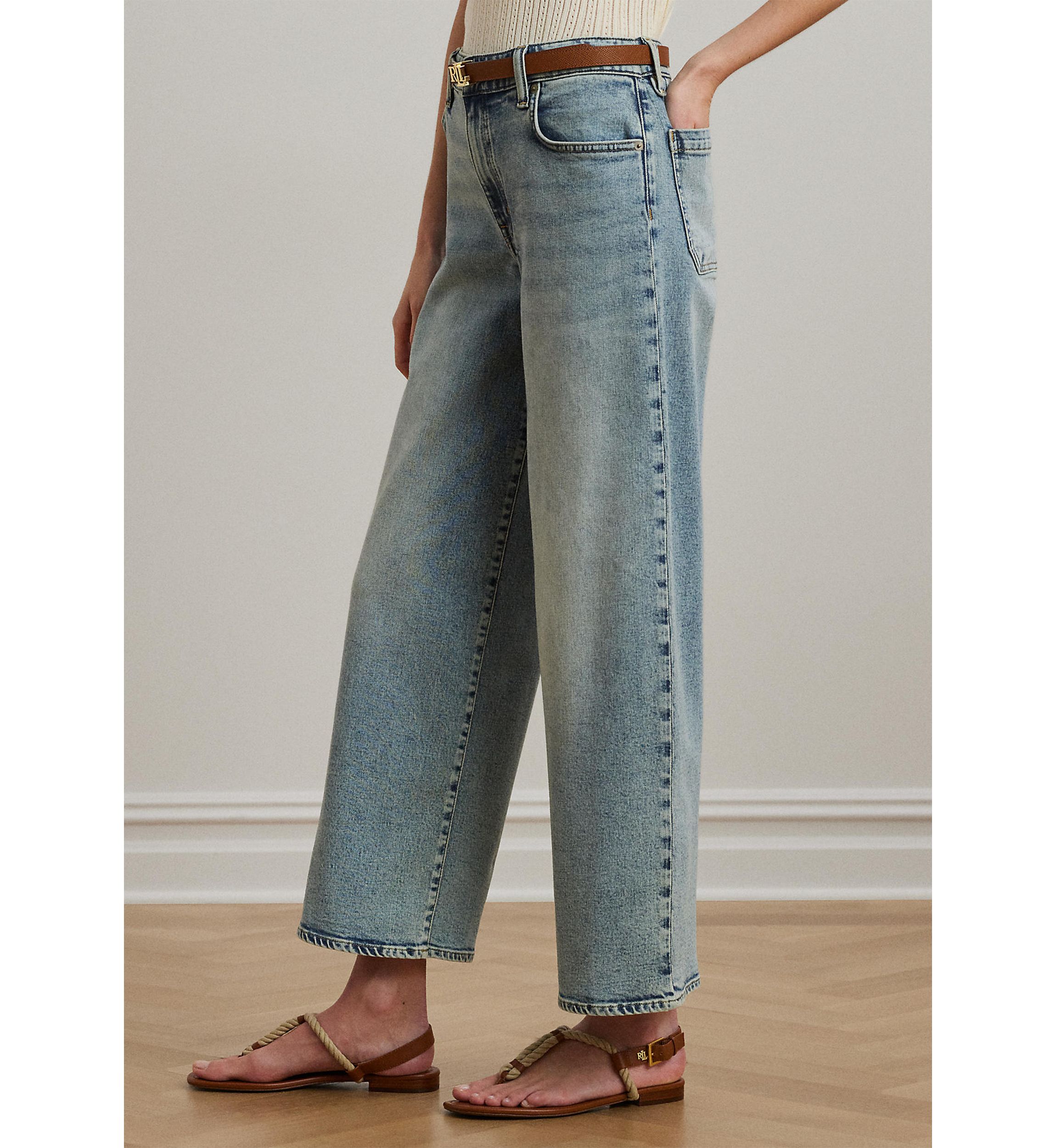 High Rise Wide Leg Cropped Jeans