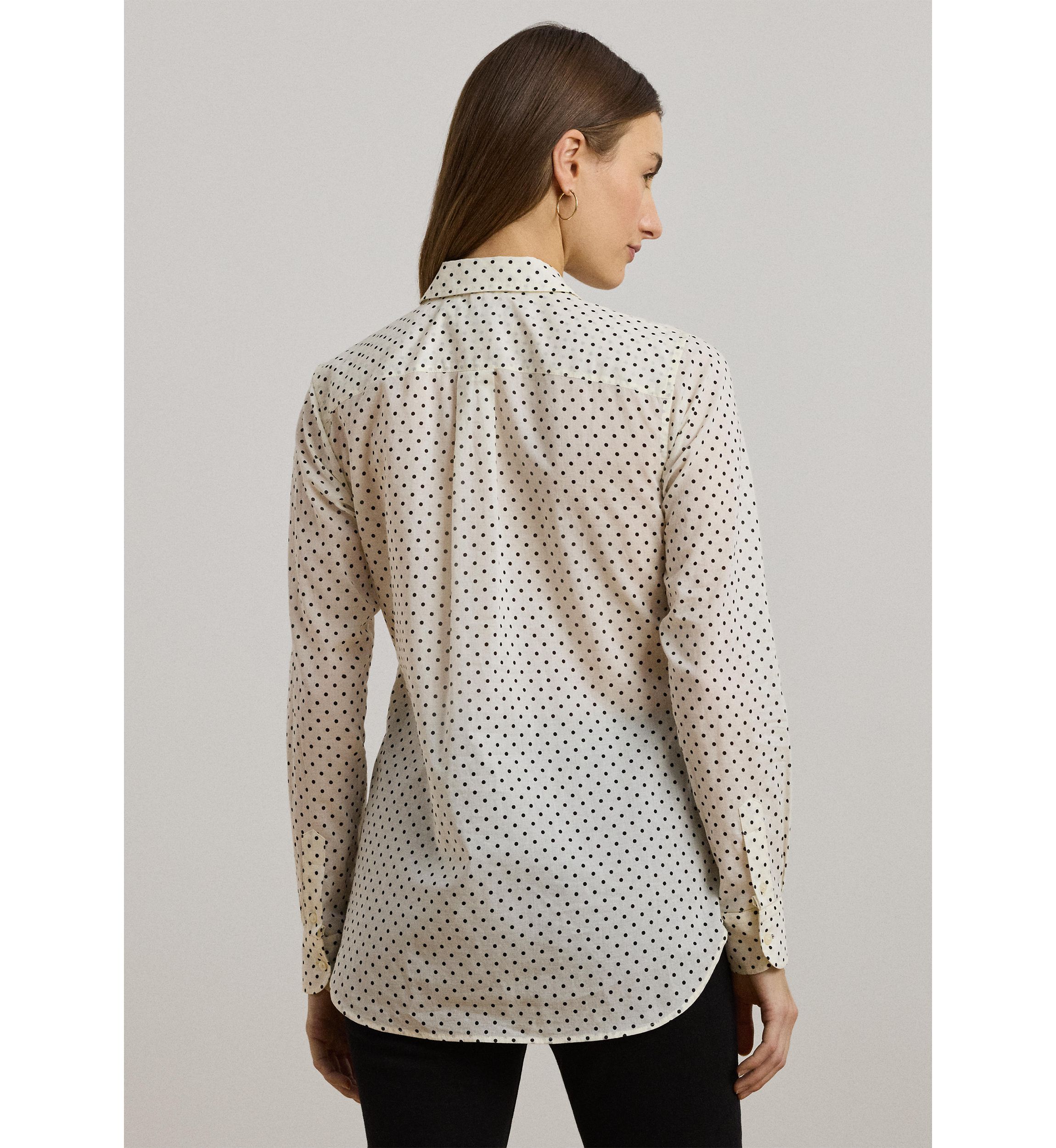 Classic Fit Polka Dot Cotton Voile Shirt