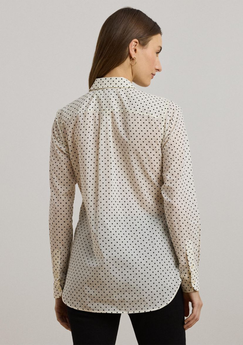 Classic Fit Polka Dot Cotton Voile Shirt