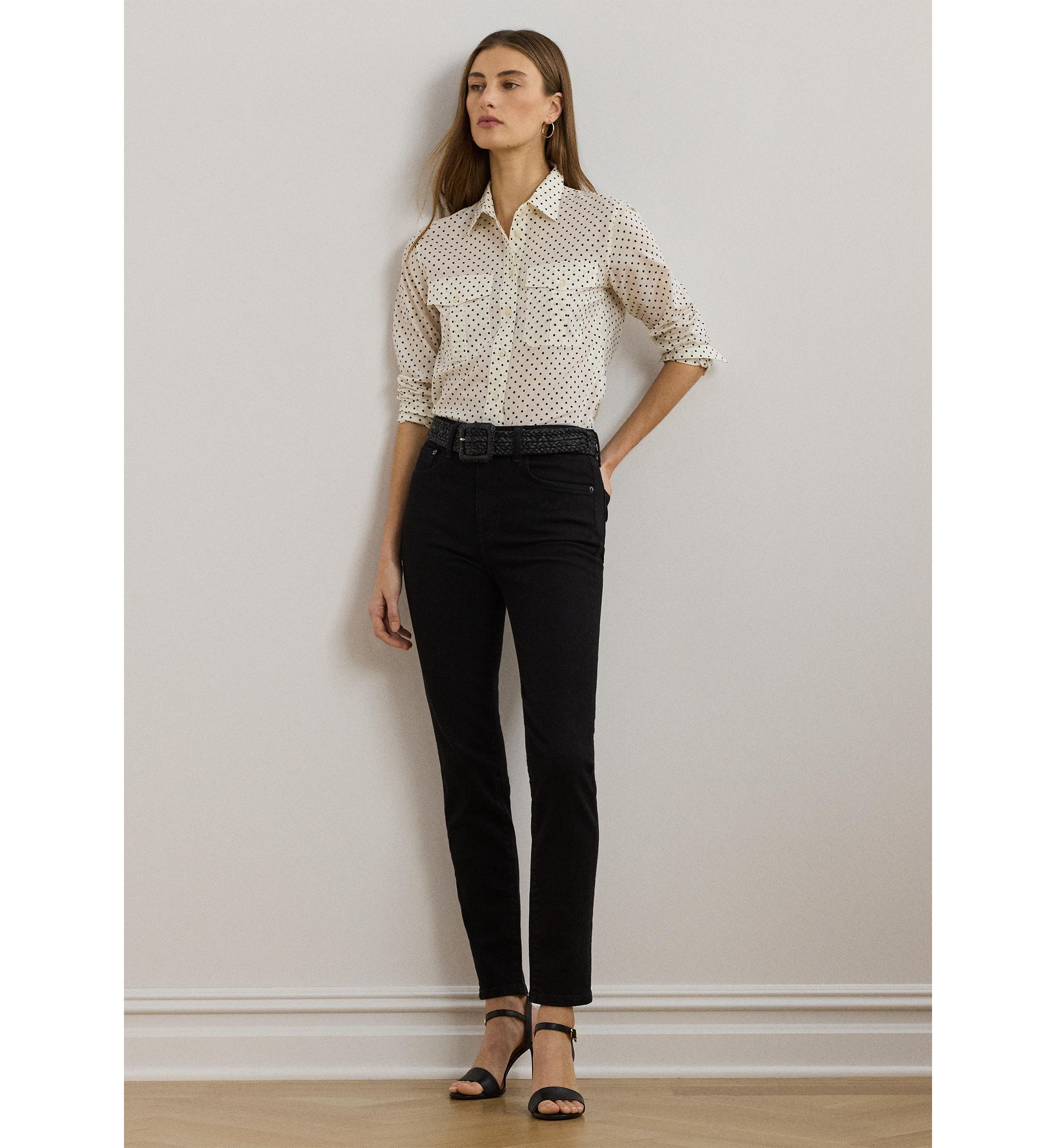 Classic Fit Polka Dot Cotton Voile Shirt