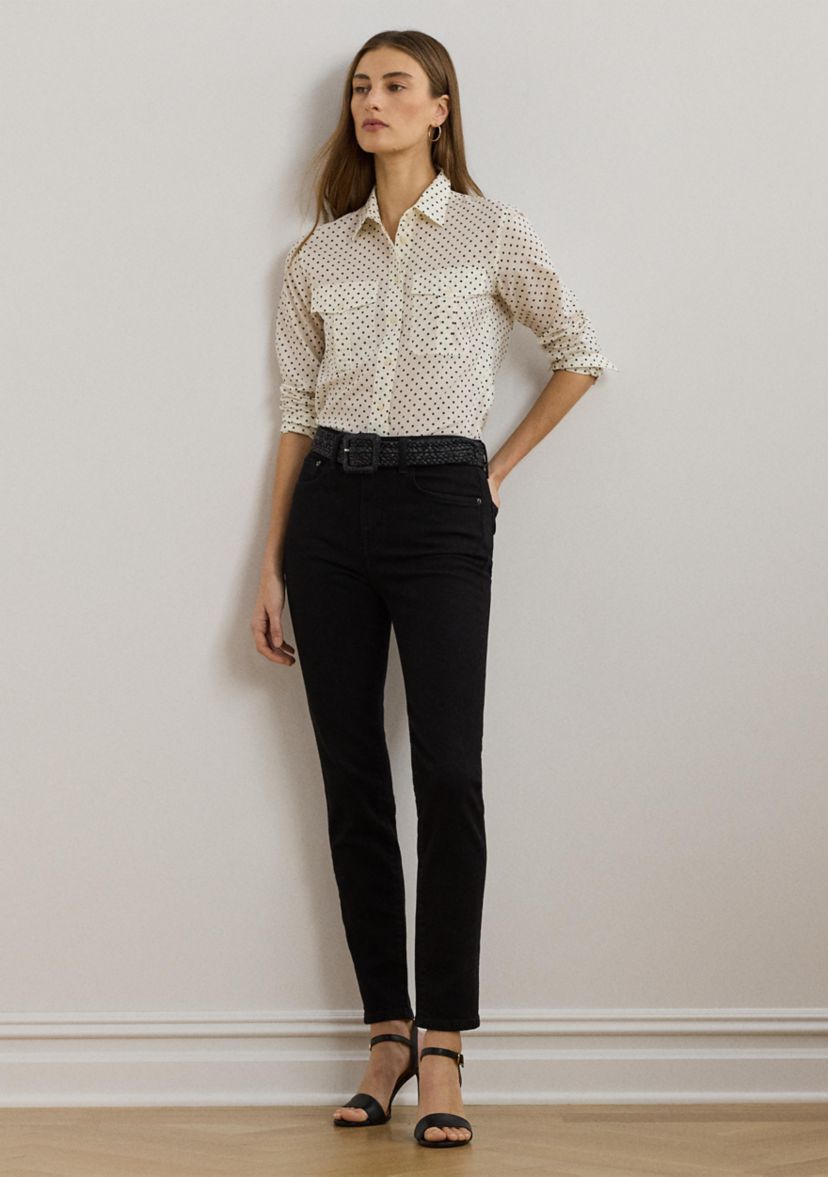 Classic Fit Polka Dot Cotton Voile Shirt
