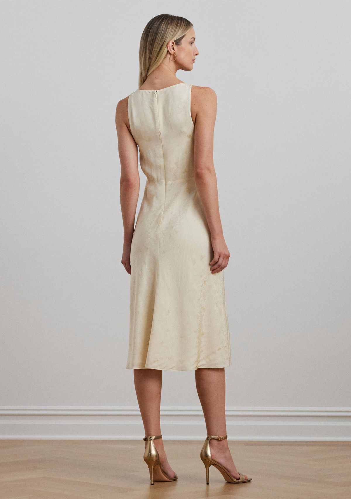 Floral Jacquard Sleeveless Dress