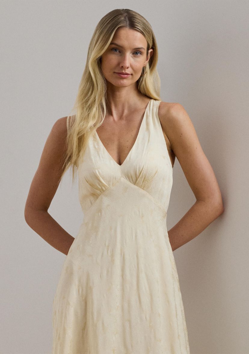 Floral Jacquard Sleeveless Dress