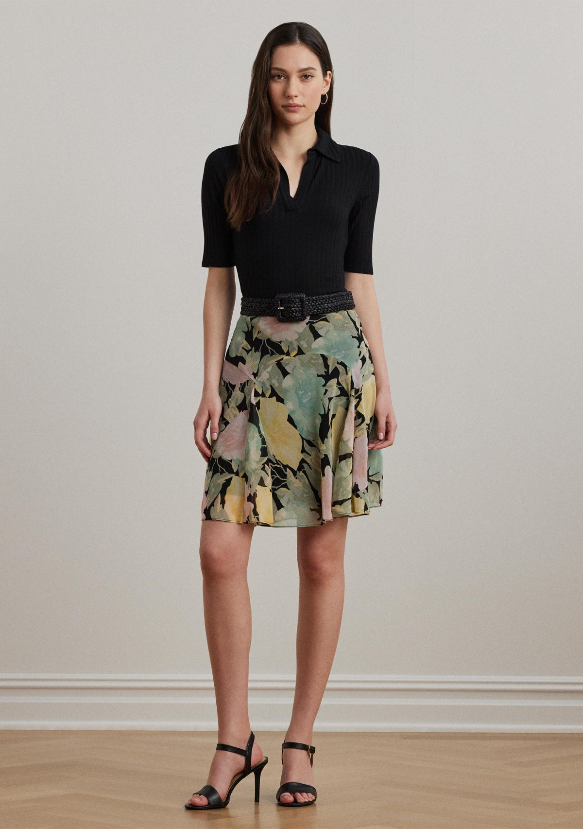 Floral Crinkle Georgette Skirt