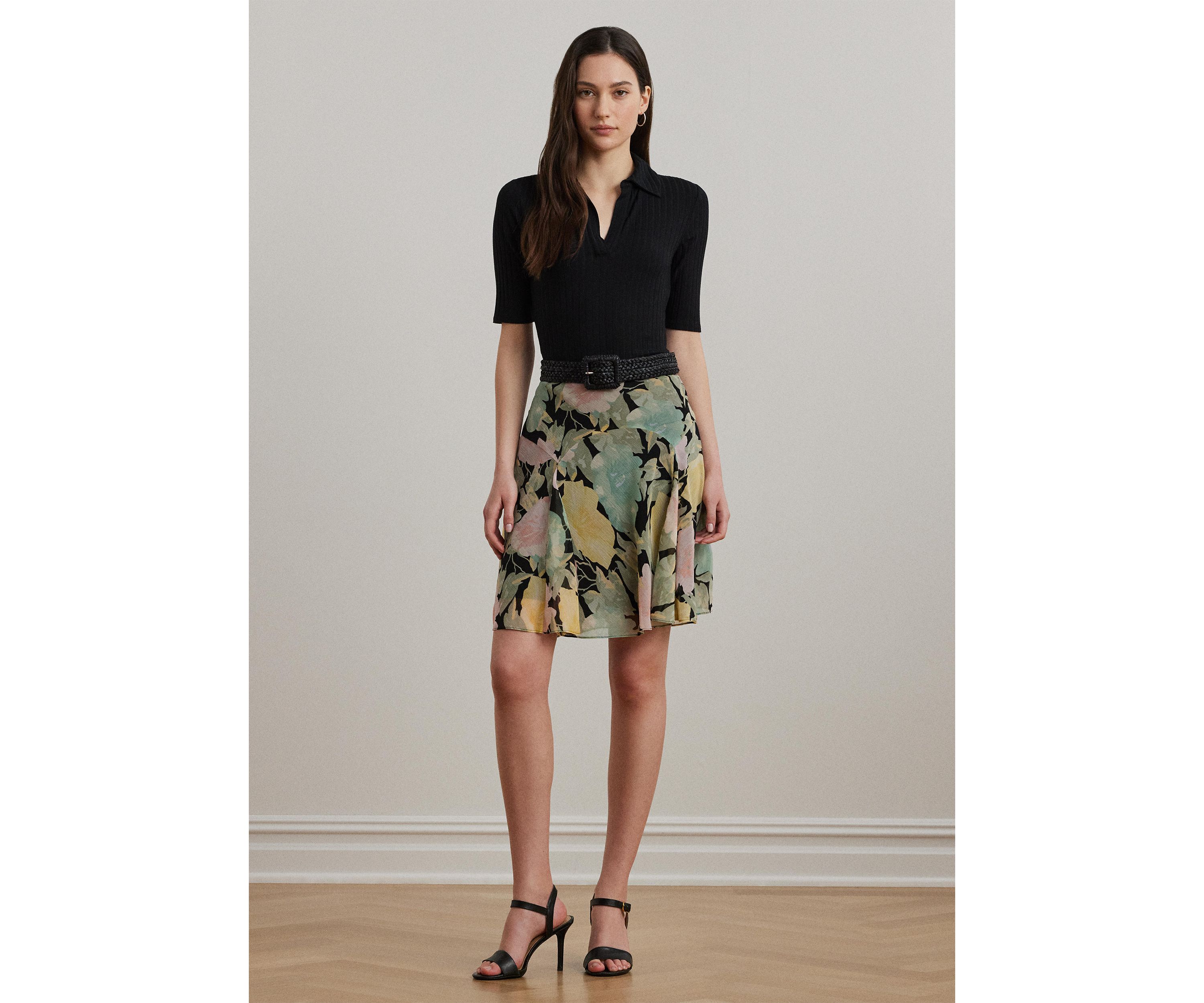 Floral Crinkle Georgette Skirt