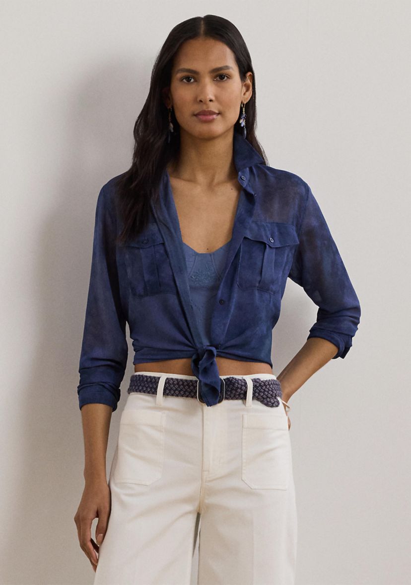 Classic Fit Print Chiffon Shirt