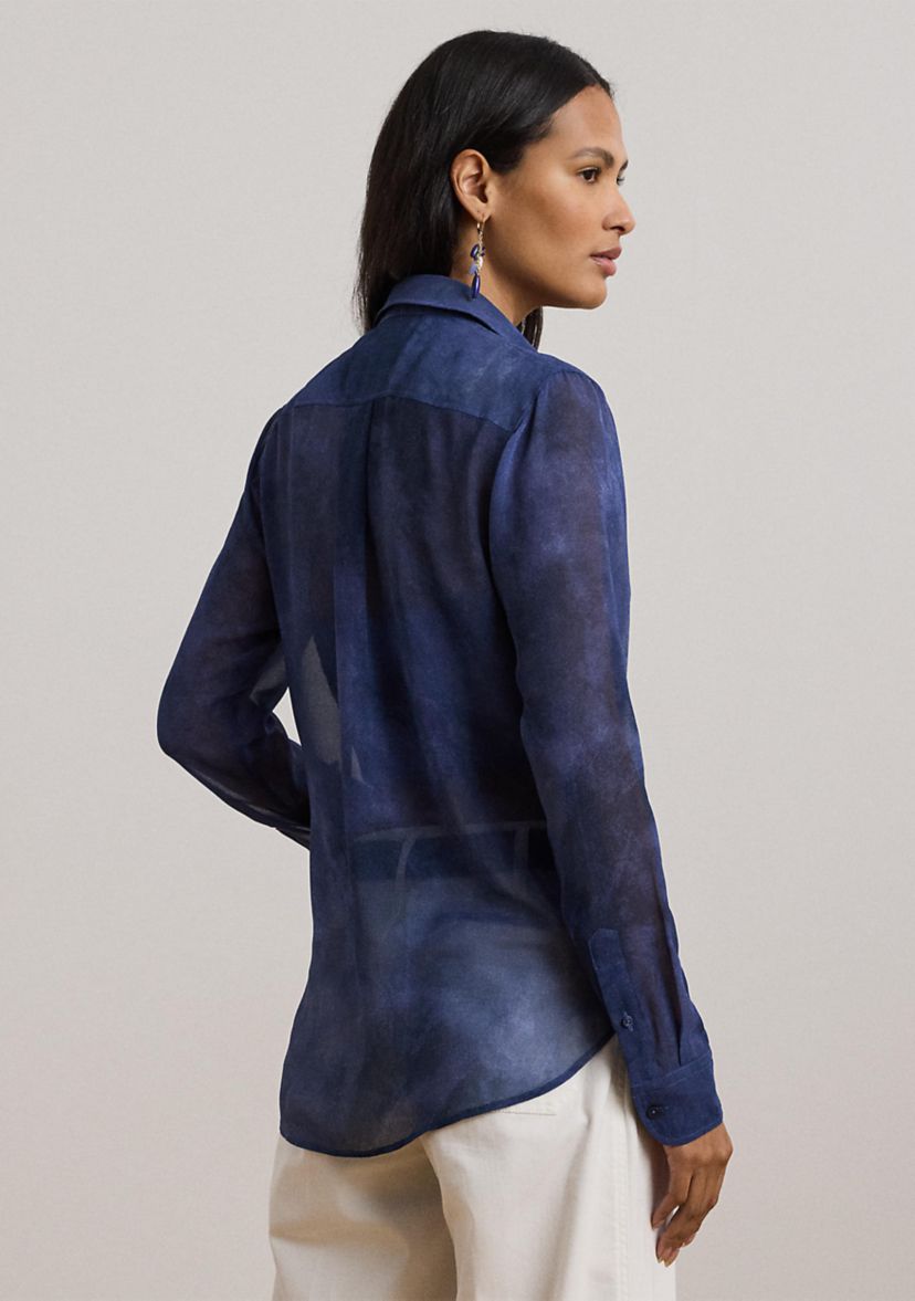 Classic Fit Print Chiffon Shirt
