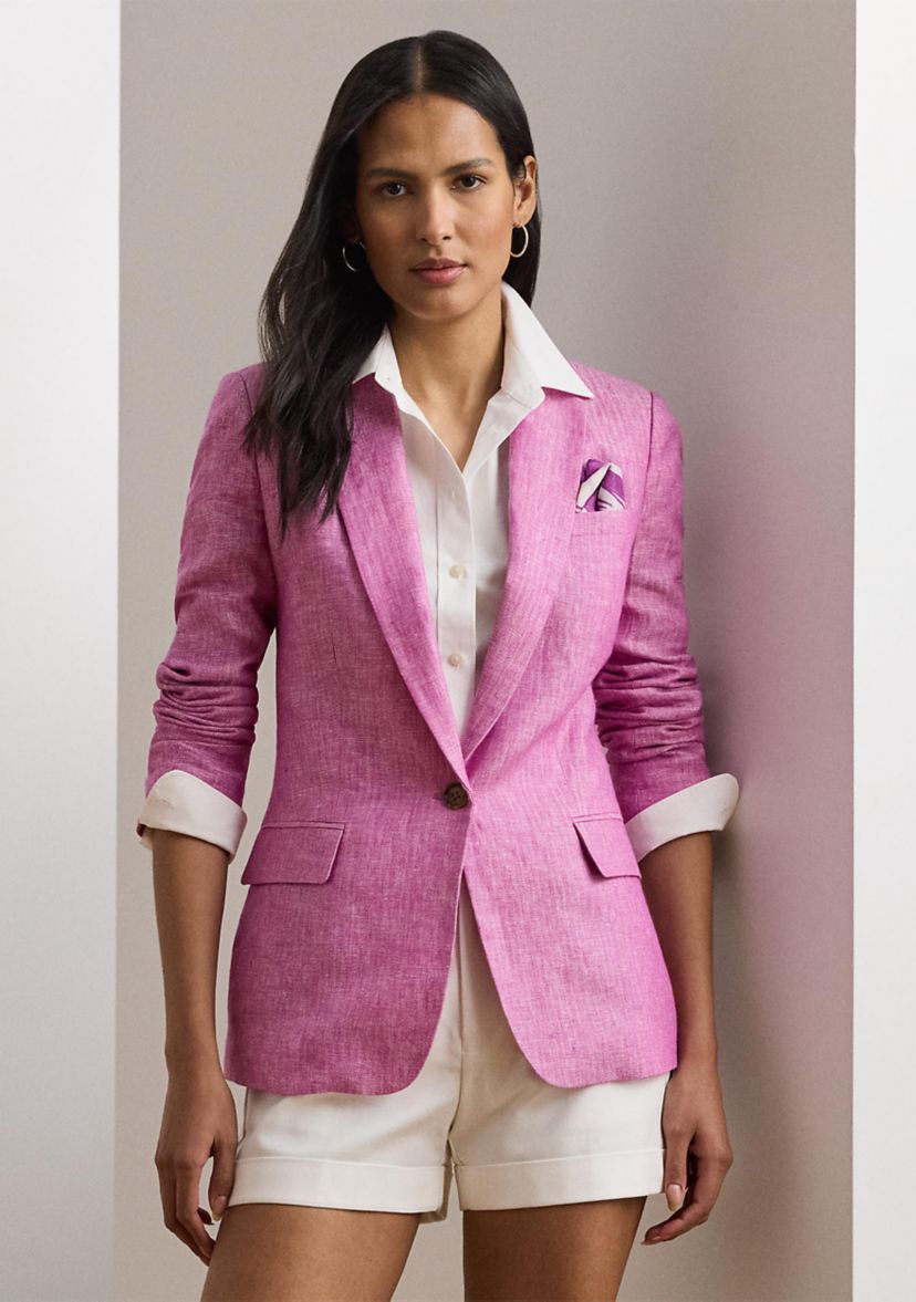 Linen Herringbone Blazer