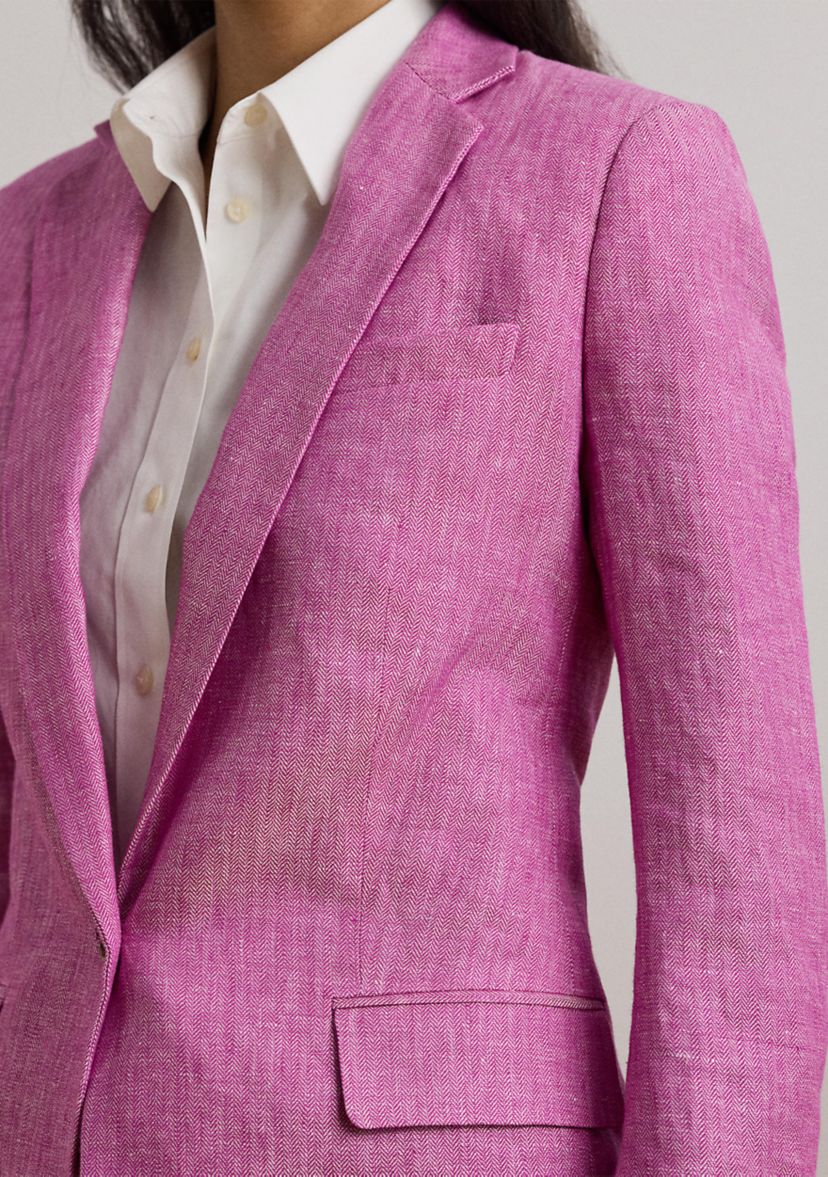 Linen Herringbone Blazer
