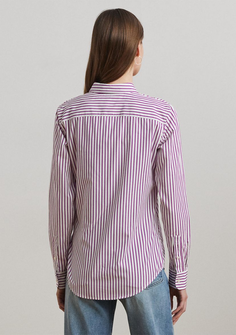 Womens Classic Fit Striped Broadcloth Shirt